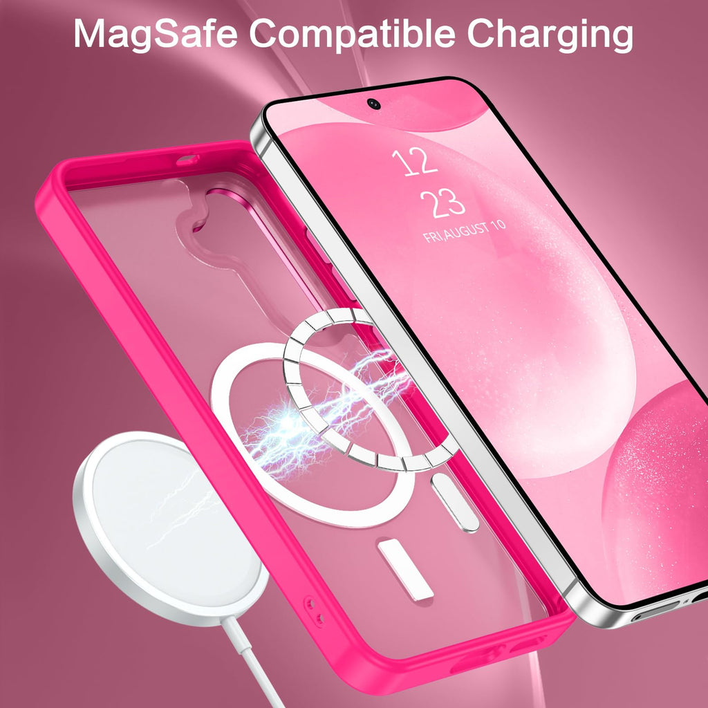 BENTOBEN Magnetic for Samsung Galaxy S24 Plus Case [Compatible with Magsafe] Translucent Matte Slim Thin Shockproof Anti-Yellow Women Men Protective Phone Cases Cover for Samsung S24 Plus 6.7", Black