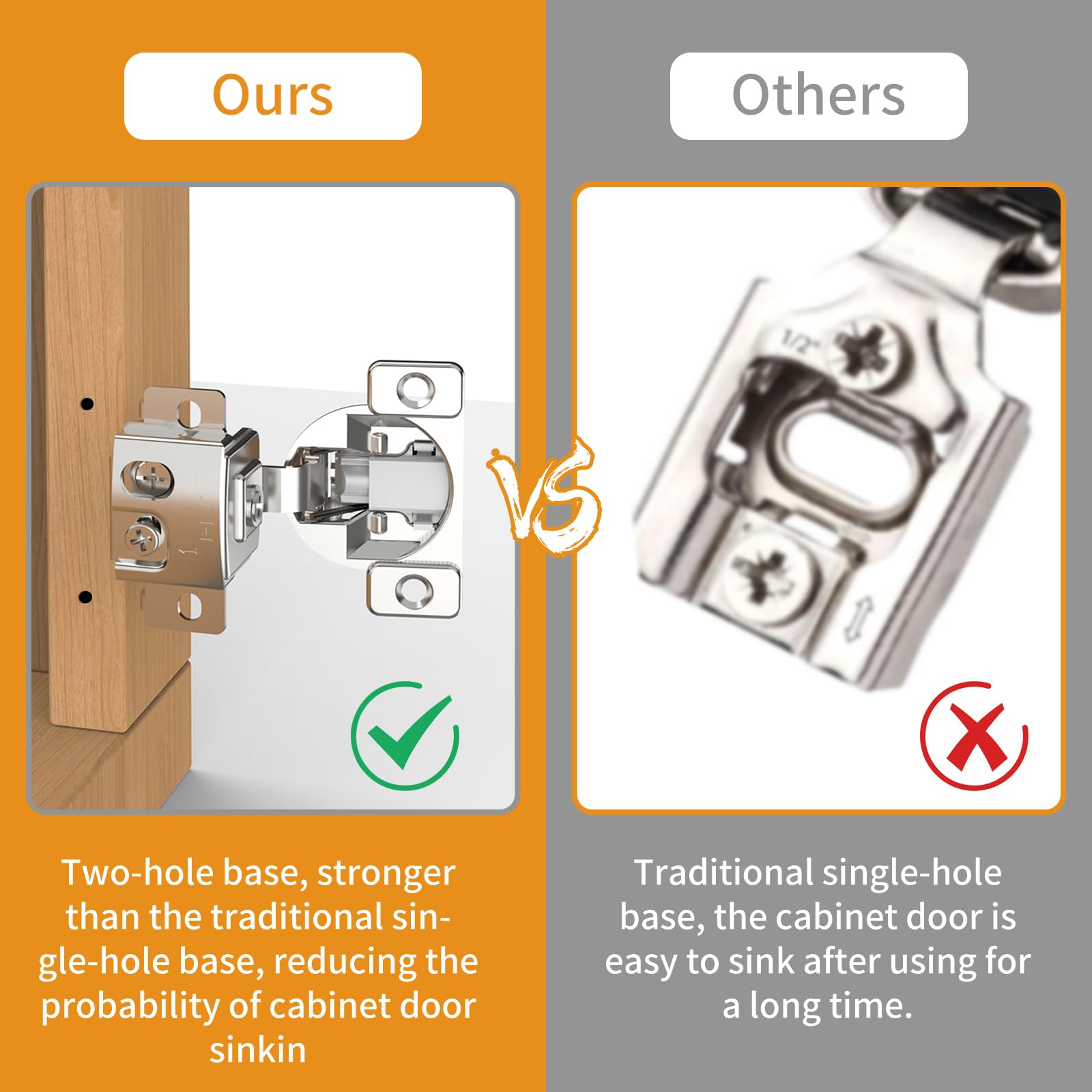 Chibery 2 Pack 1-1/4" Overlay 3D Soft Close Concealed Hinge, Face Frame Door, Small Angle Slow Close, Self Closing Hidden Satin Nickel, 105° Concealed Stainless Steel Hinges for Kitchen Cabinet Door