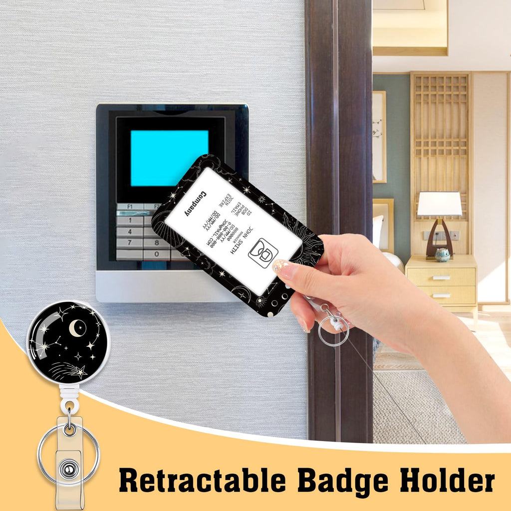 3 Set Badge Holder Retractable Reel Bloom ID Badge Holders with Clip Cute Name Badge Holders for Teacher Nurse Doctor Student Office Workers