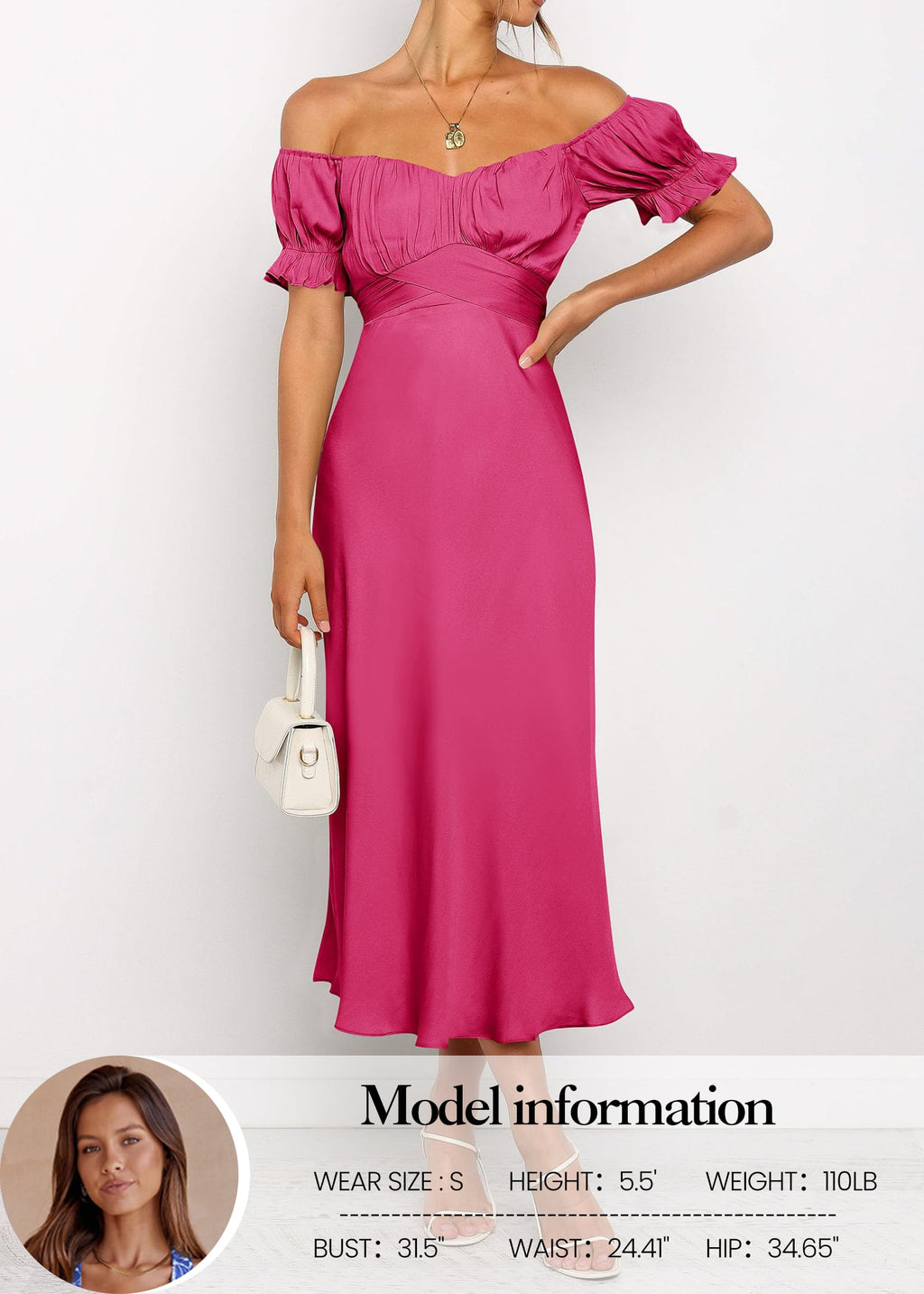 KIRUNDO Women's 2026 Spring Summer Satin Wedding Guest Midi Dress Off The Shoulder Wrap Party Cocktail Formal Prom Dresses