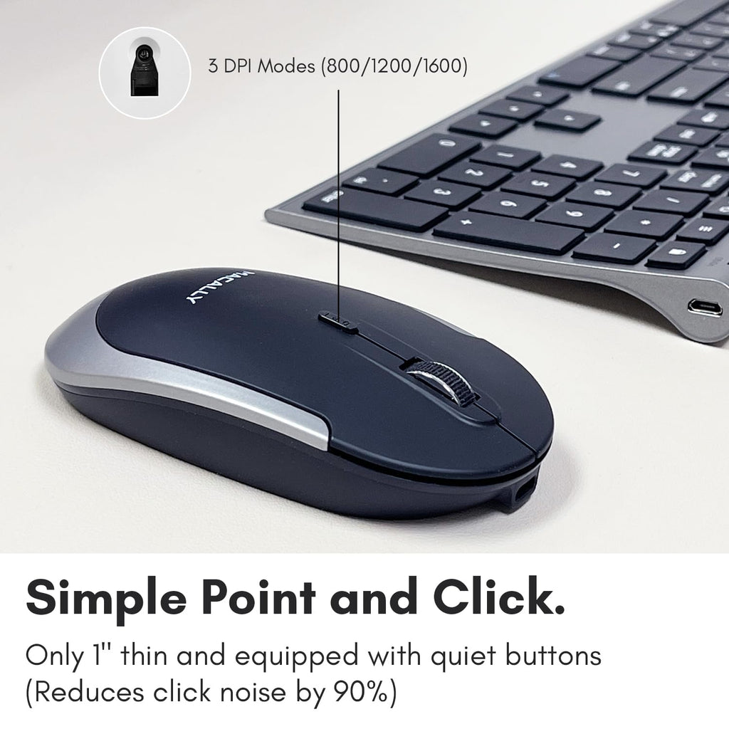 Macally Premium Bluetooth Keyboard and Mouse for Mac | Compatible Wireless Apple Keyboard and Mouse Combo (110 Keys Multi-Device Rechargeable) for MacBook Pro/Air and iMac