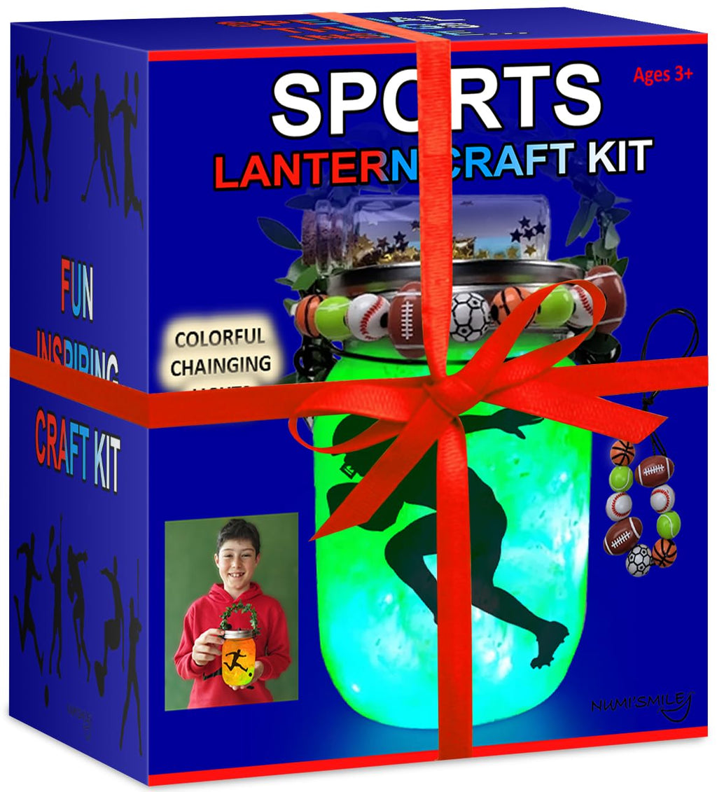 NUMI'SMILE Sports Nightlight Gifts for Boys, DIY Kids Crafts & Christmas Presents Ages 3 4 5 6 7 8-12 Years Old, Baseball, Soccer, Basketball, Football Gifts, Hockey, Tennis, Surfing Art Kit