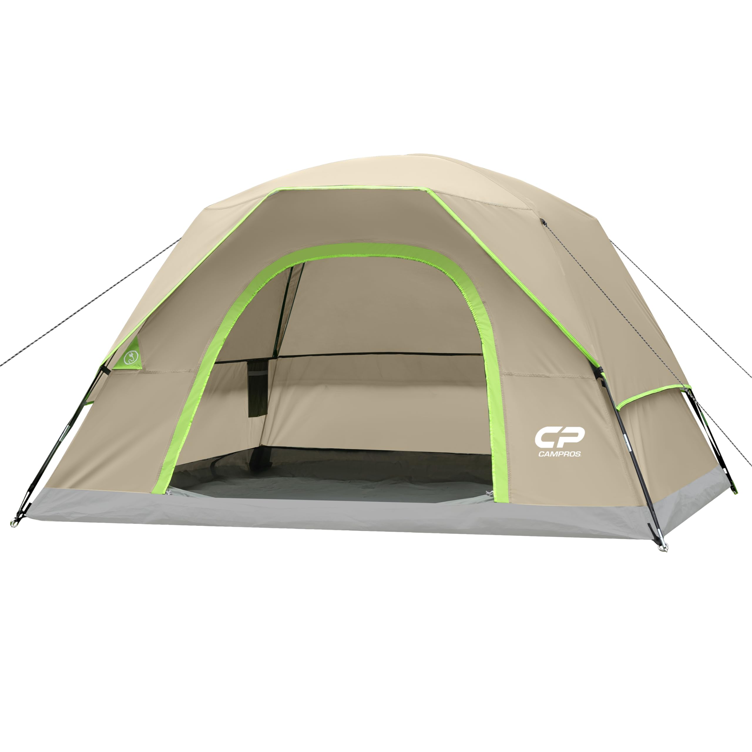 CAMPROS CP Camping Tent 2/4/6 Person, Waterproof Windproof Double Layer Dome Tent, Easy Setup with Large Mesh Windows & Wide Door for Outdoor Camping Backyard