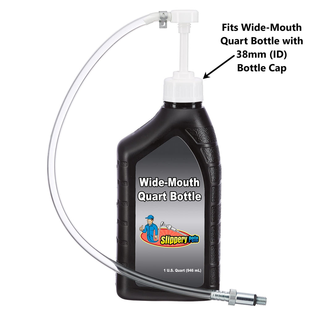 Slippery Pete - Lower Unit Gear Oil Pump for Standard Quart Bottles, Includes 3/8 inch Metal Swivel, 8mm and 10mm Adapters Fit Most Marine Boat Outboard Motors (NOT COMPATIBLE WITH VOLVO PENTA)