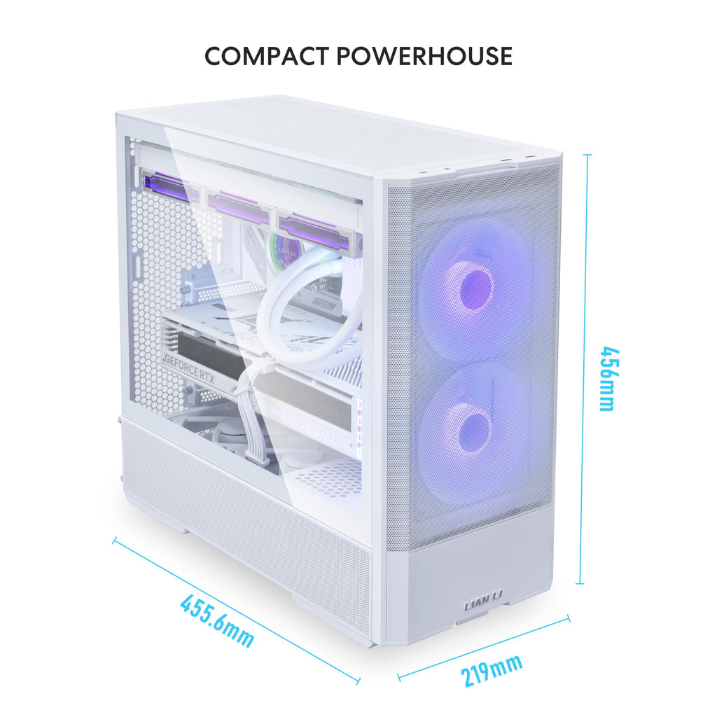 LIAN LI LANCOOL 207 Compact ATX RGB Gaming Computer Case, Airflow Optimized Mesh Panels Tower Chassis w/ 2x140mm ARGB,2x120mm PWM Fans Pre-Installed, USB Type-C Port, Tempered Glass Side Panel (Black)