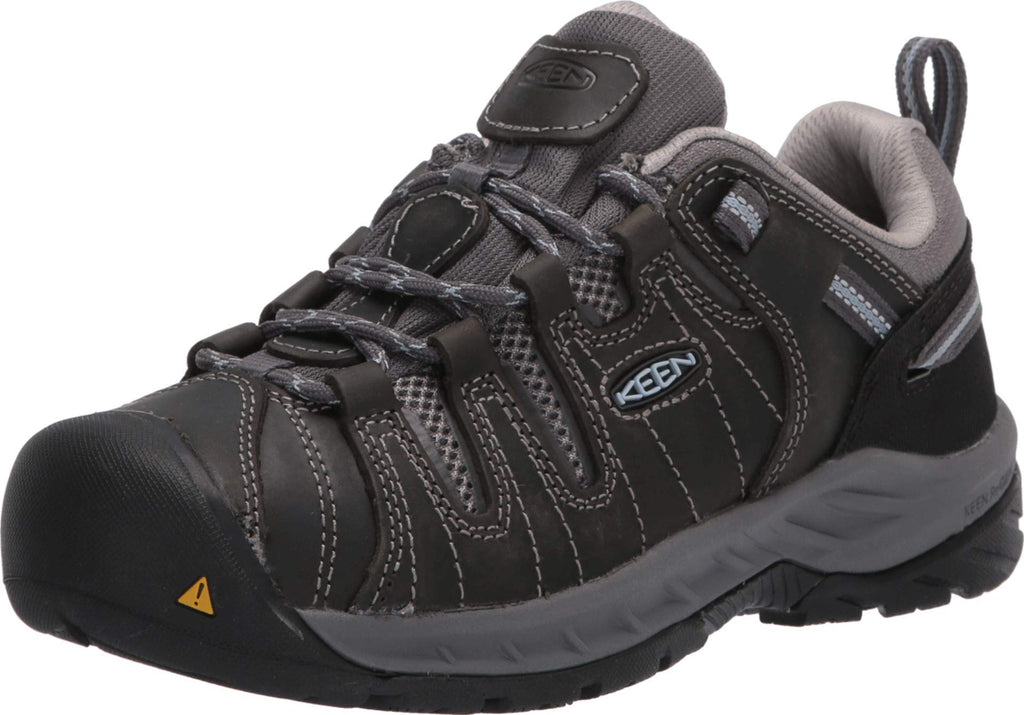 KEEN Utility Women's Flint 2 Low Height Leather Steel Toe Work Shoes, Magnet/Rose, 8 Wide US