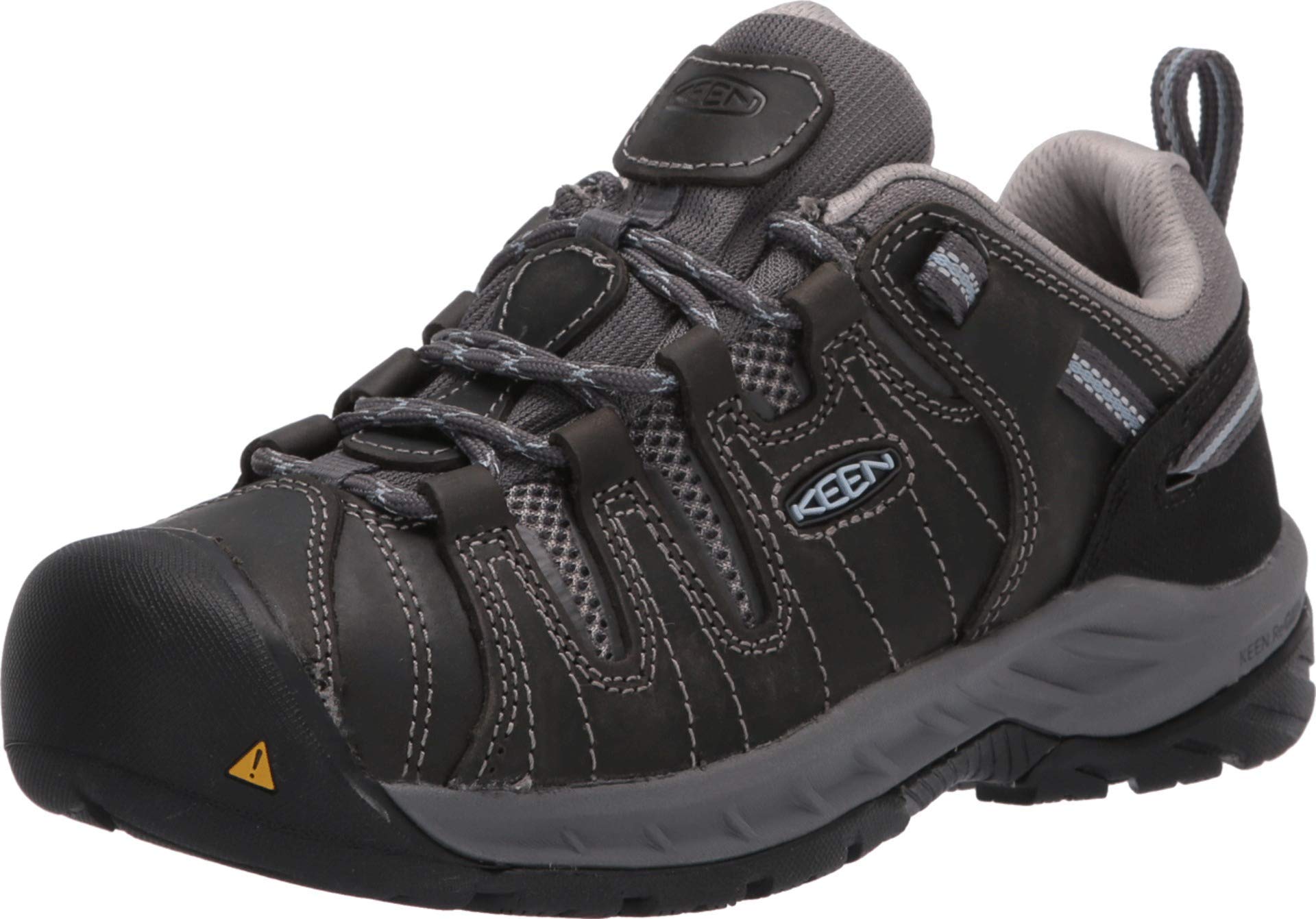 KEEN Utility Women's Flint 2 Low Height Leather Steel Toe Work Shoes, Magnet/Rose, 8 Wide US