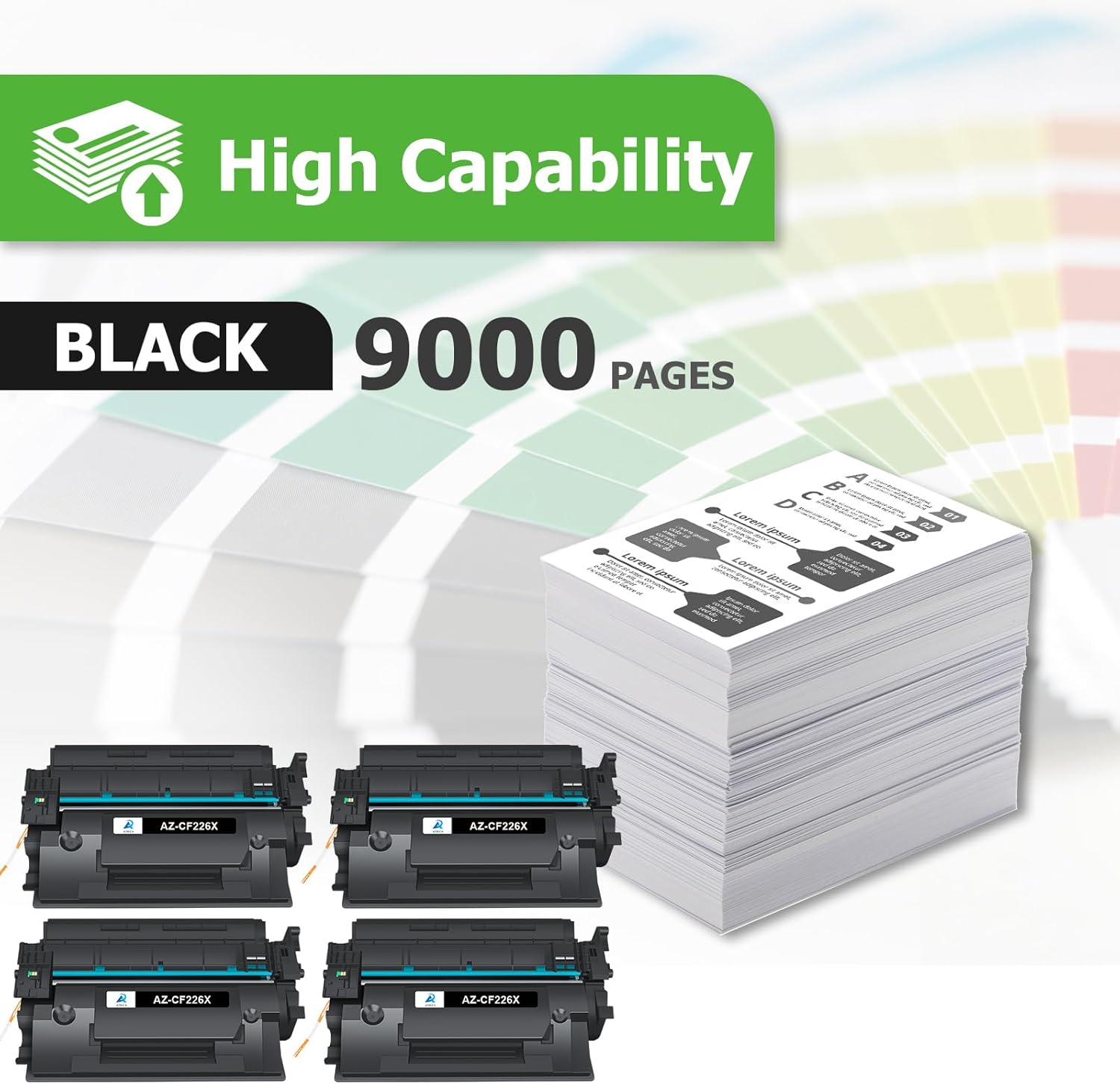 Aztech 26X CF226X Toner Cartridge Compatible Replacement for HP 26X CF226X 26A CF226A for HP LaserJet Pro M402n M402dw M402dn Pro MFP M426fdw M426fdn M426dw Printer (Black 4-Pack)