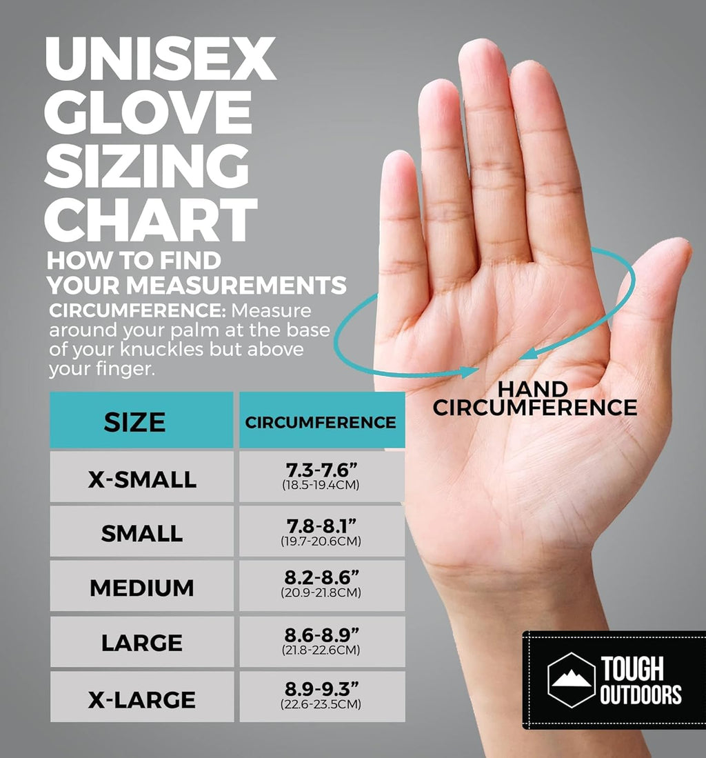 Tough Outdoors Waterproof Gloves Women - Ski Gloves Men - Warm for Winter Cold Weather Snow & Snowboarding - Men's Women's