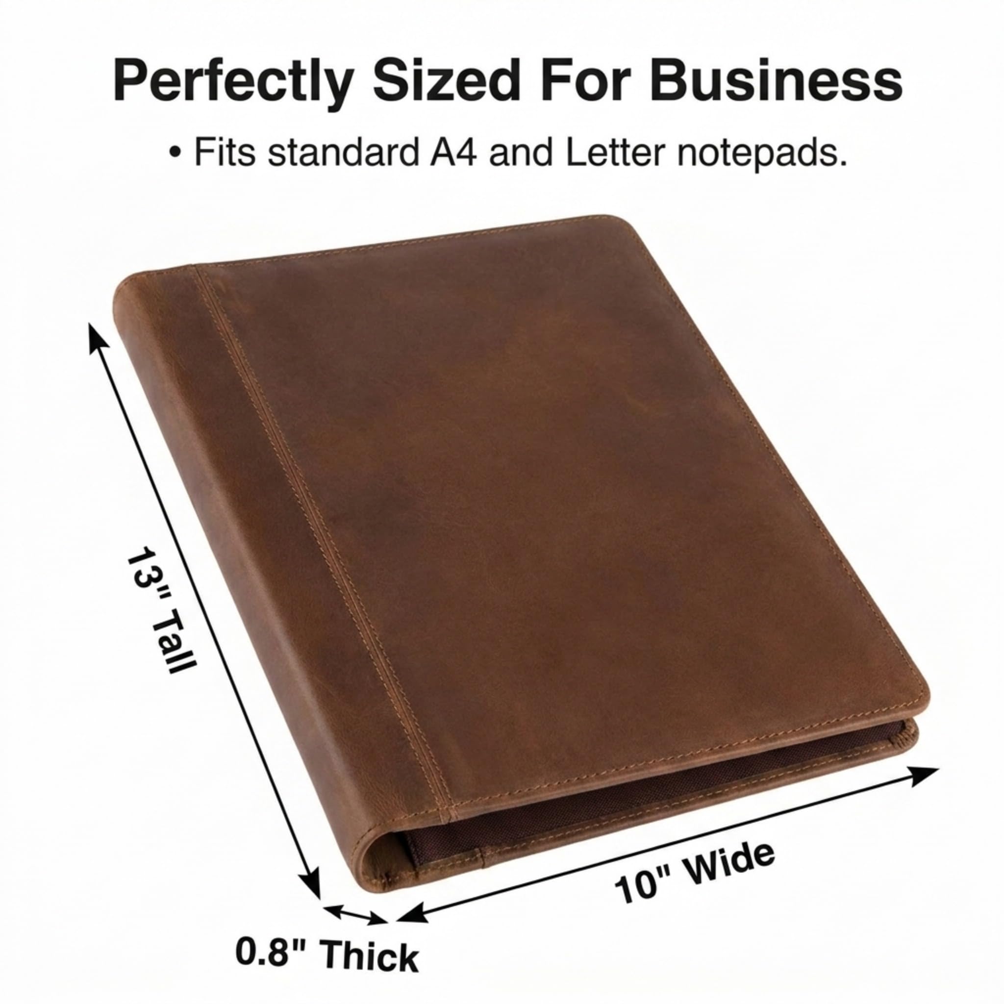Leather Portfolio Professional Organizer Padfolio – Resume Folder with Luxury Pen, Stylish Document Folio for Letter Size Writing Pad with Business Card Holder, Ideal Gift Portfolios for Men and Women