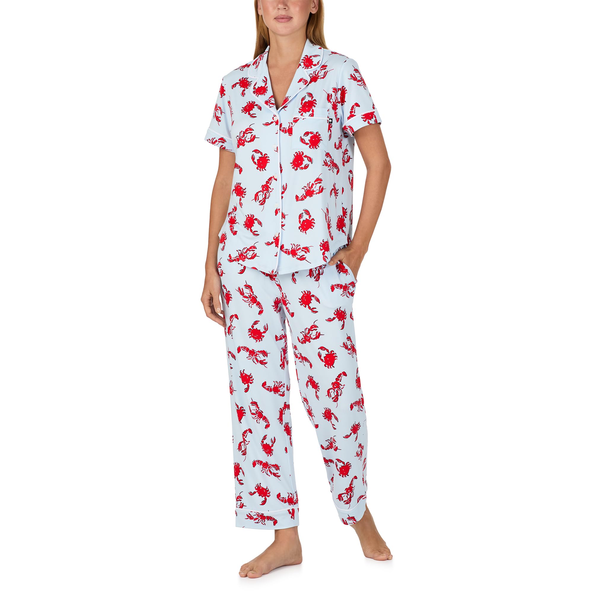 kate spade new york Short Sleeve Cropped Pant PJ Set