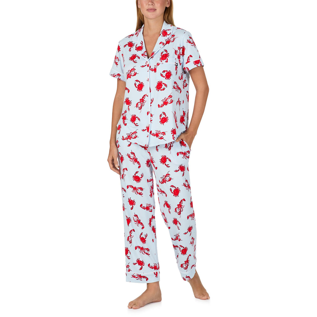 kate spade new york Short Sleeve Cropped Pant PJ Set