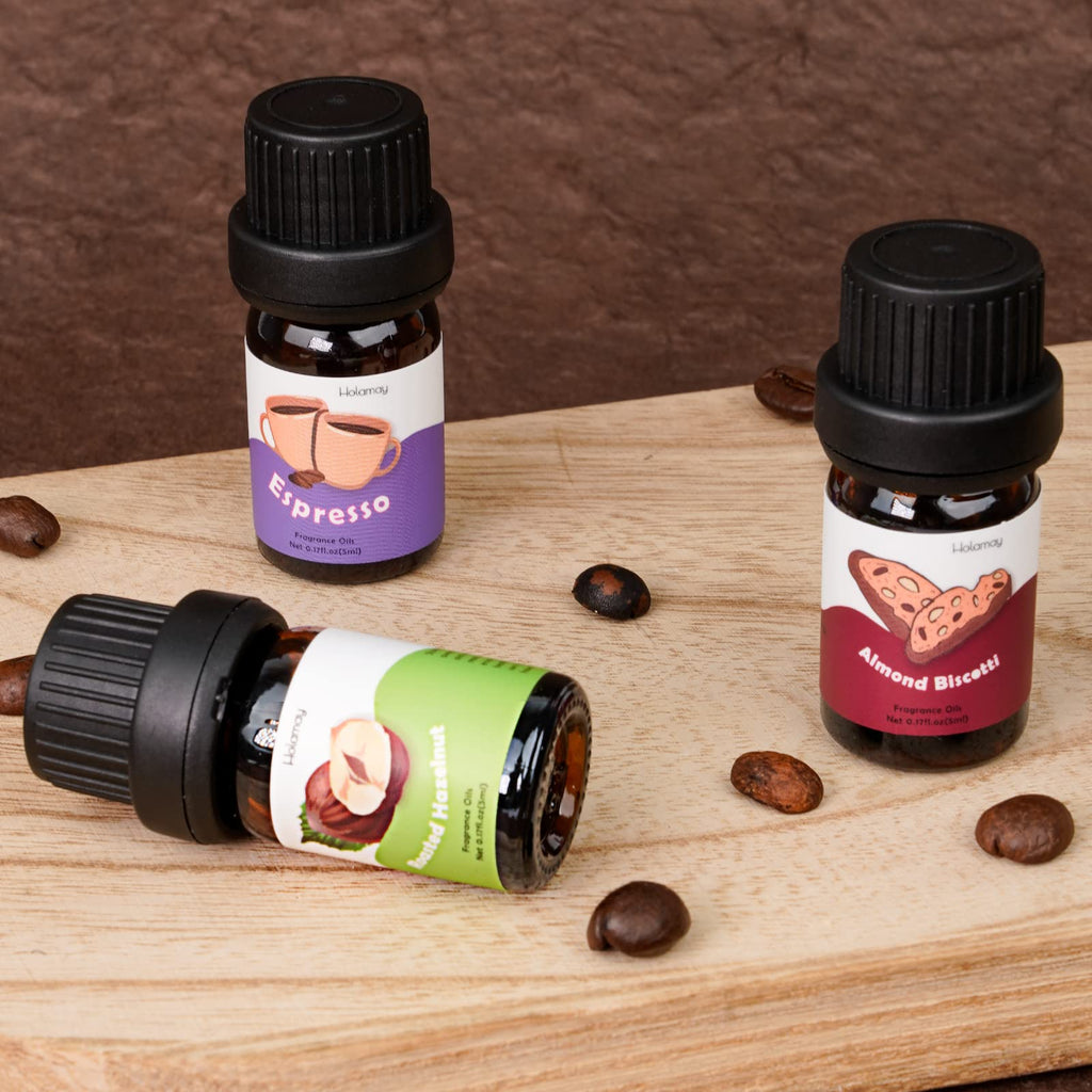 Bakery Fragrance Oils, Holamay Scented Essential Oils for Soap & Candle Making, Aromatherapy Diffuser Oil Scents (10 Packs of 5ml) - Creamy Vanilla, Gingerbread, Chocolate, Pumpkin Pie and More