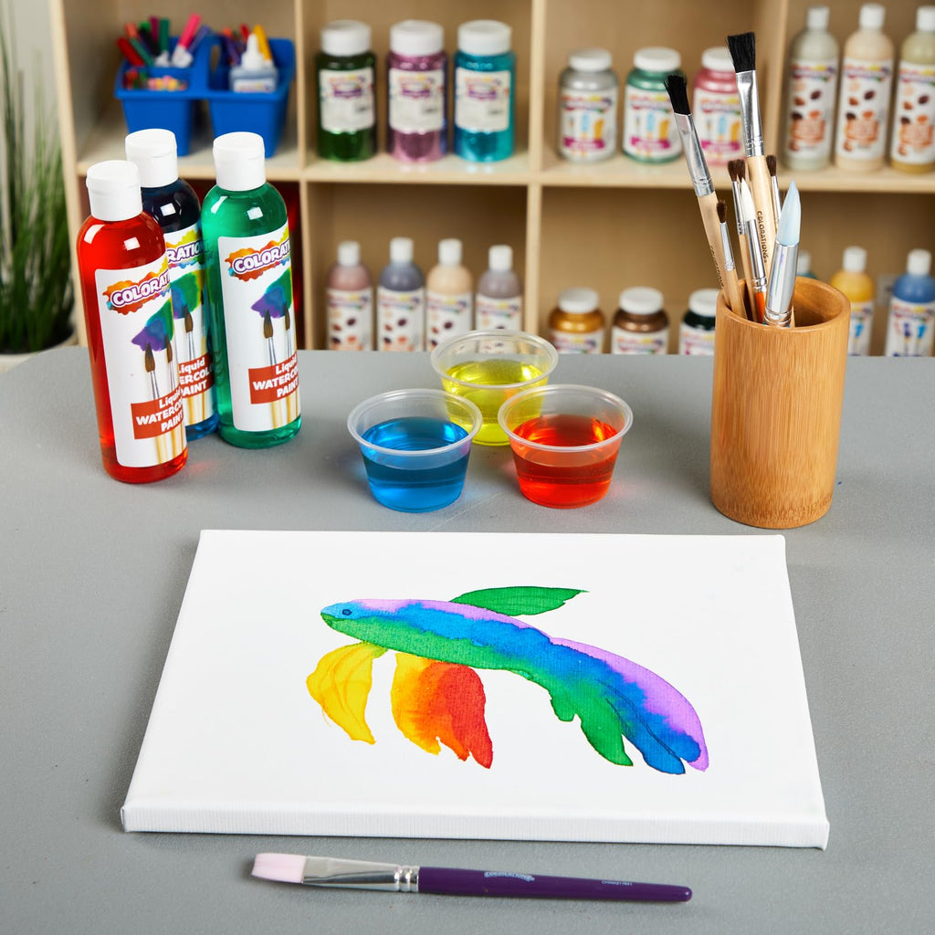 Colorations Paraben-Free Glitter Liquid Watercolor Paint, Set of 8 Vibrant Colors, 8 fl oz, Non-Toxic and Made in The USA