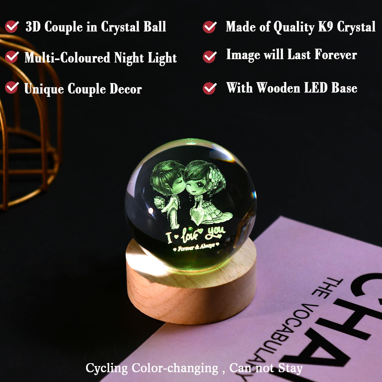 IFOLAINA Butterfly Crystal Ball Gifts Ideas for Girlfriend Wife Mom Couple Her Bithday Mothers Day 3D Butterfly on Sunflower Night Light Decorative Globes Room Decor