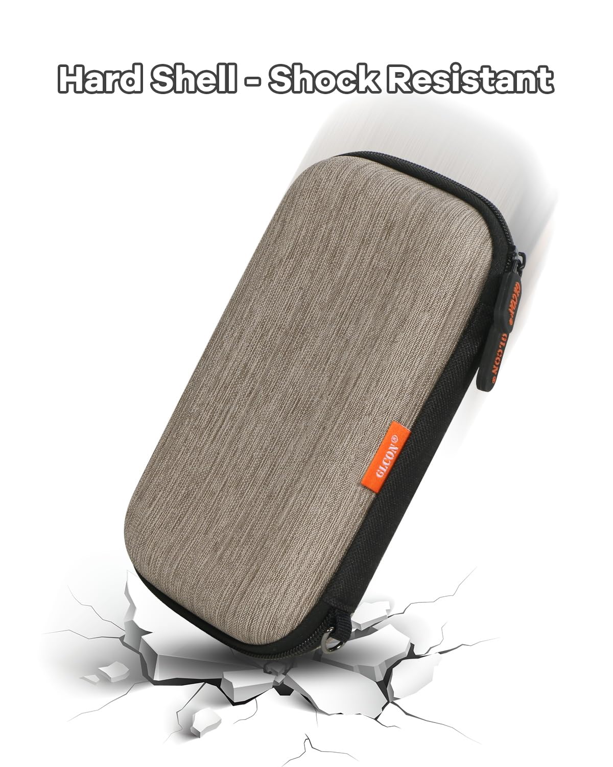 External Hard Drive Case - GLCON Shockproof EVA Carrying Case for WD My Passport Element Seagate Expansion Backup Toshiba 1TB 2TB 4TB - High Protection Portable Travel Electronic Power Bank Bag