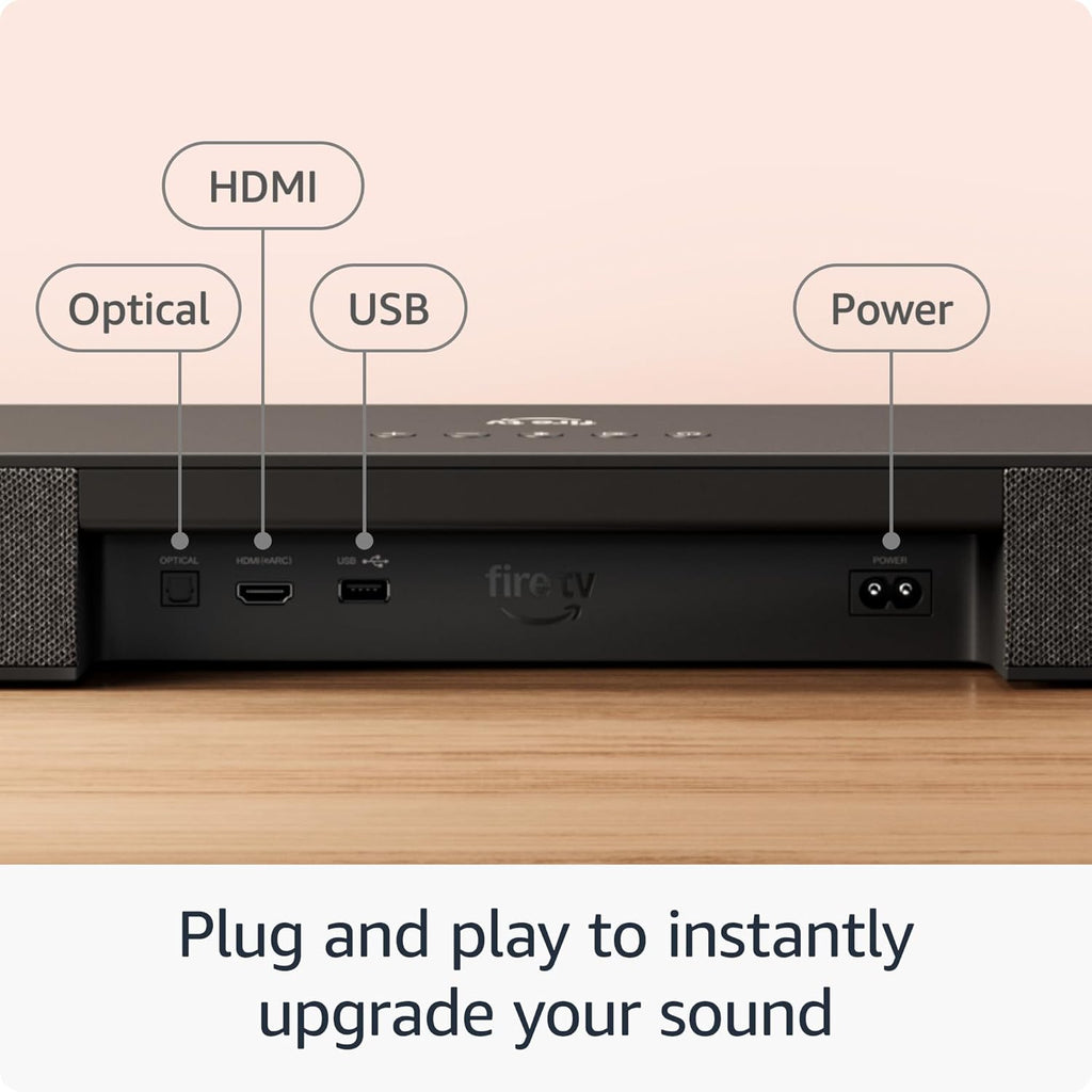 Amazon Fire TV Soundbar Plus with subwoofer and surround sound speakers (newest model), 5.1 channel, Dolby Atmos, clear dialogue
