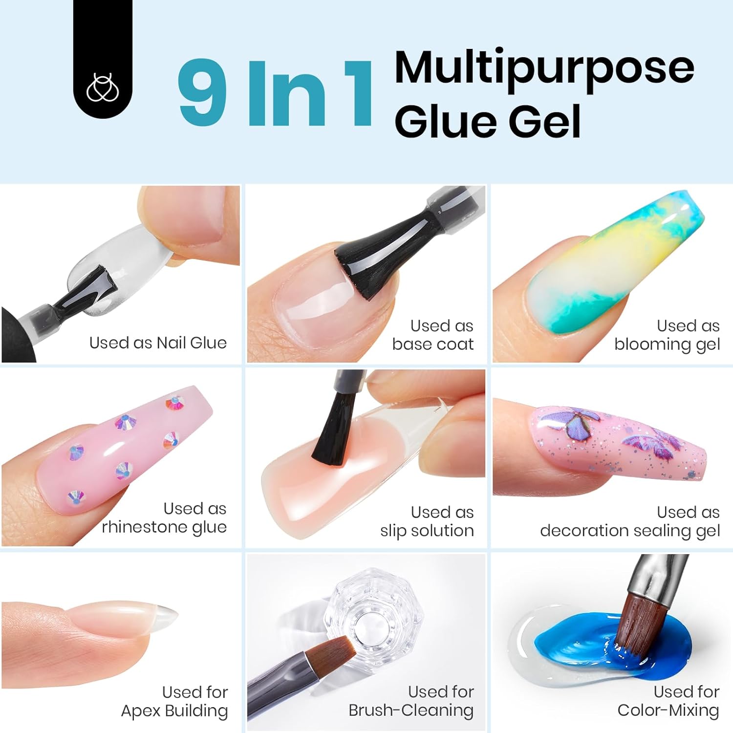 Beetles 2Pcs 15ml Gel Base and Top Coat Set - Upgrade No Wipe Extra Glossy Top Coat Finish for Gel Nail Polish, Soak Off UV/LED Lamp Needed, Essentials for Long-Lasting Manicure Kit