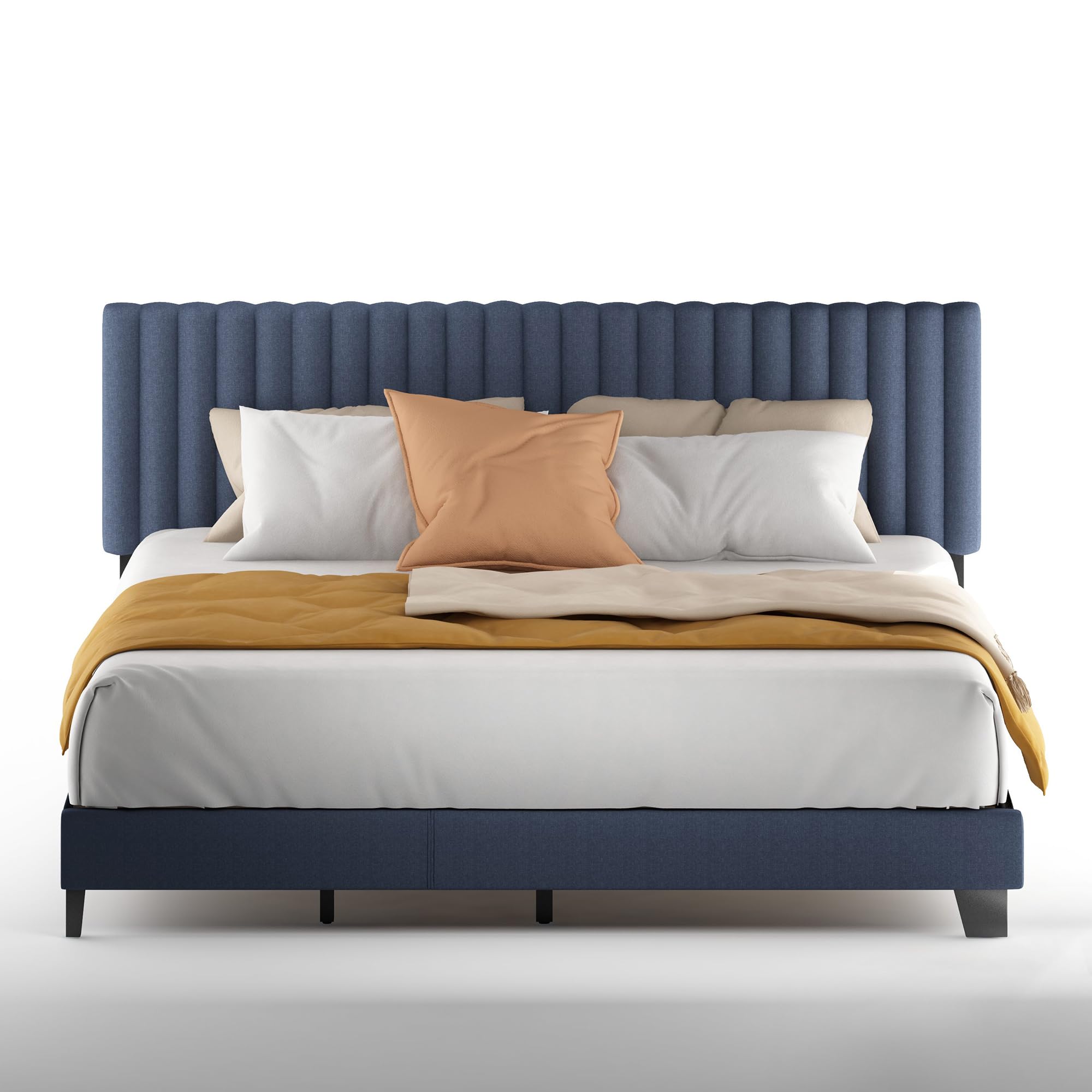 FURINNO Roanne Tufted Headboard, Twin, Black