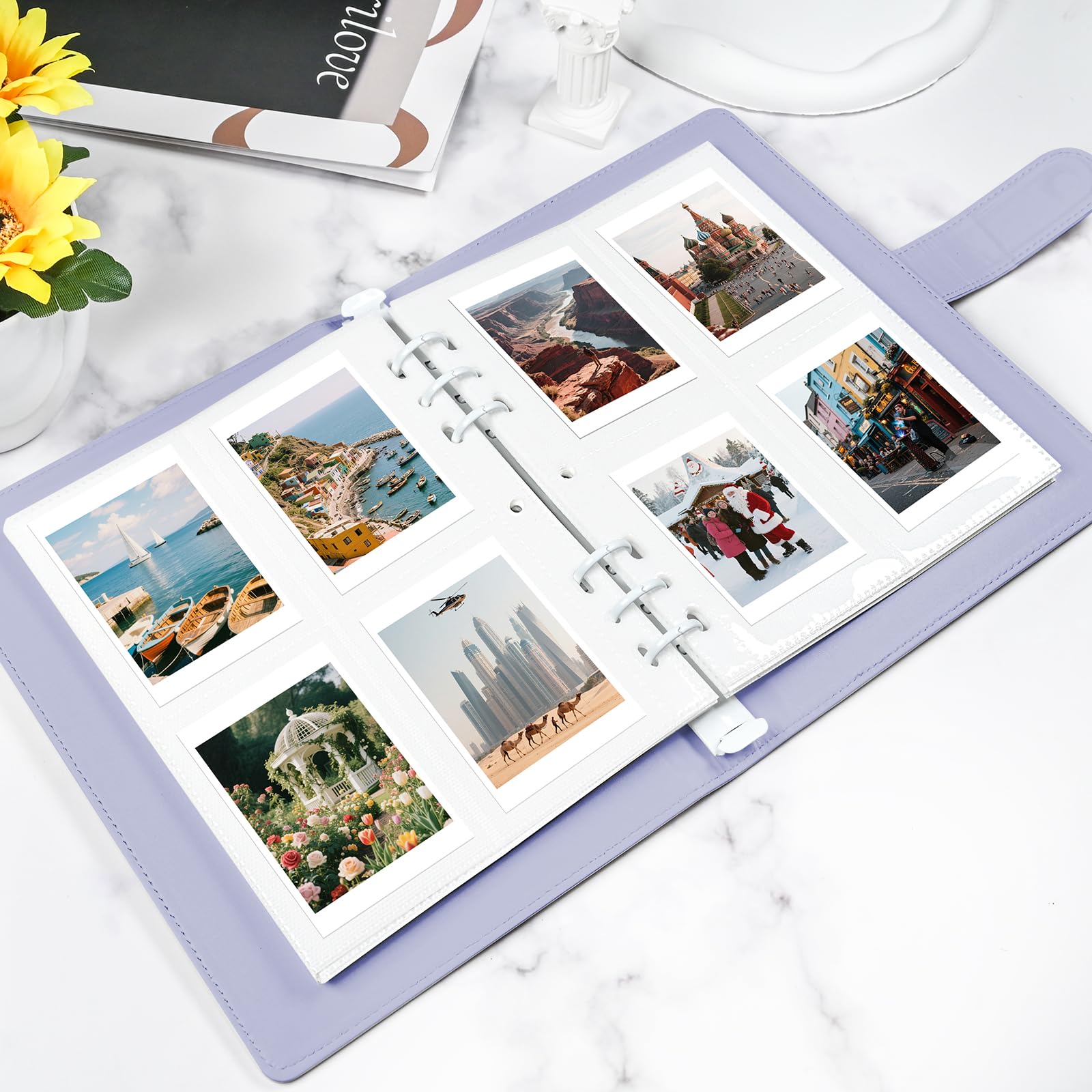 A5 Kpop Photocard Binder with 30 Pack 4-Pocket Card Pages, 6 Ring A5 Binder Card Collector Album with 240 Card Slots,PU Leather Binder Cover with Magnetic Buckle Closure for Organizing Trading Card
