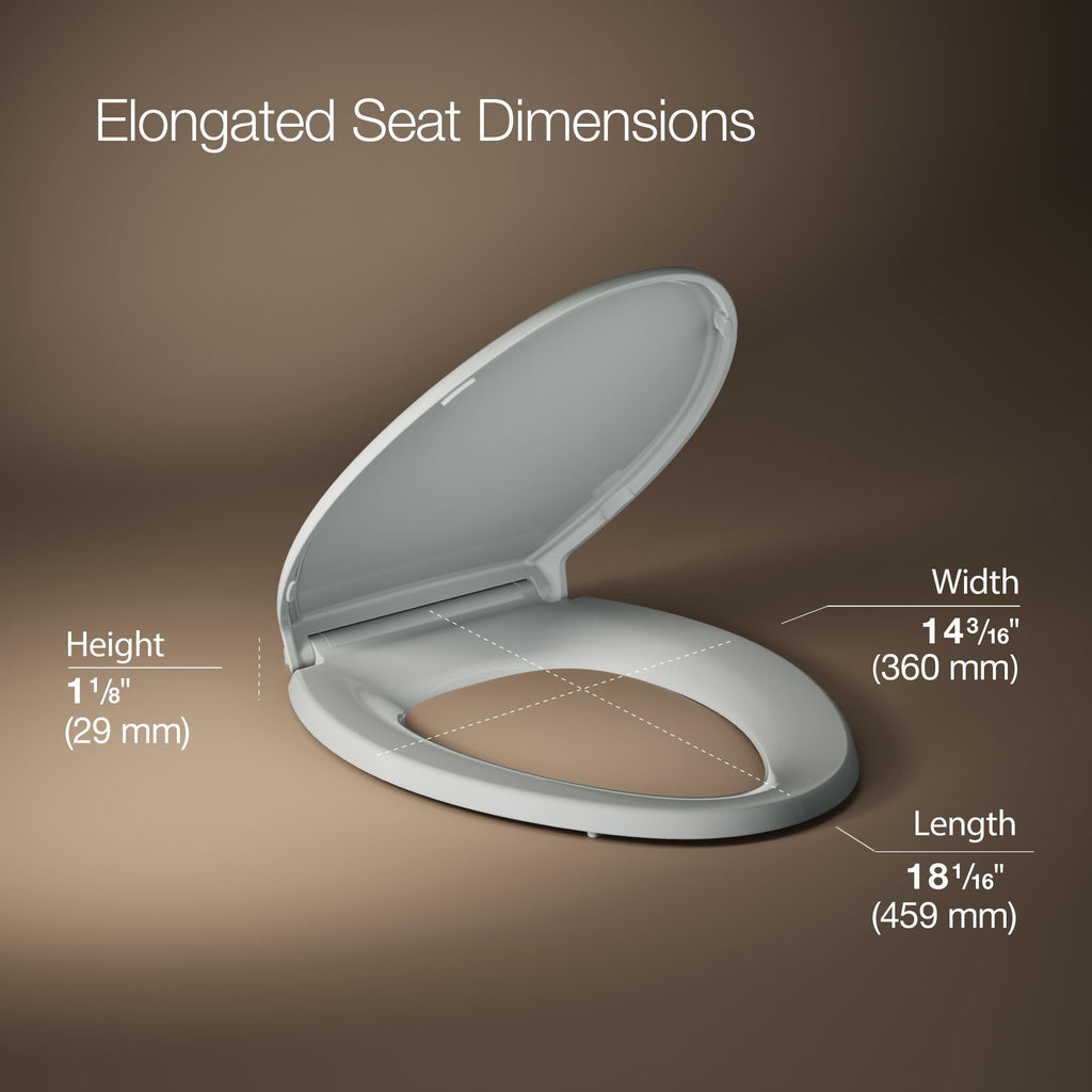 KOHLER 4733-RL-17 Glenbury ReadyLatch Quiet Close Elongated Toilet Seat, Soft Close Toilet Seats, Teal