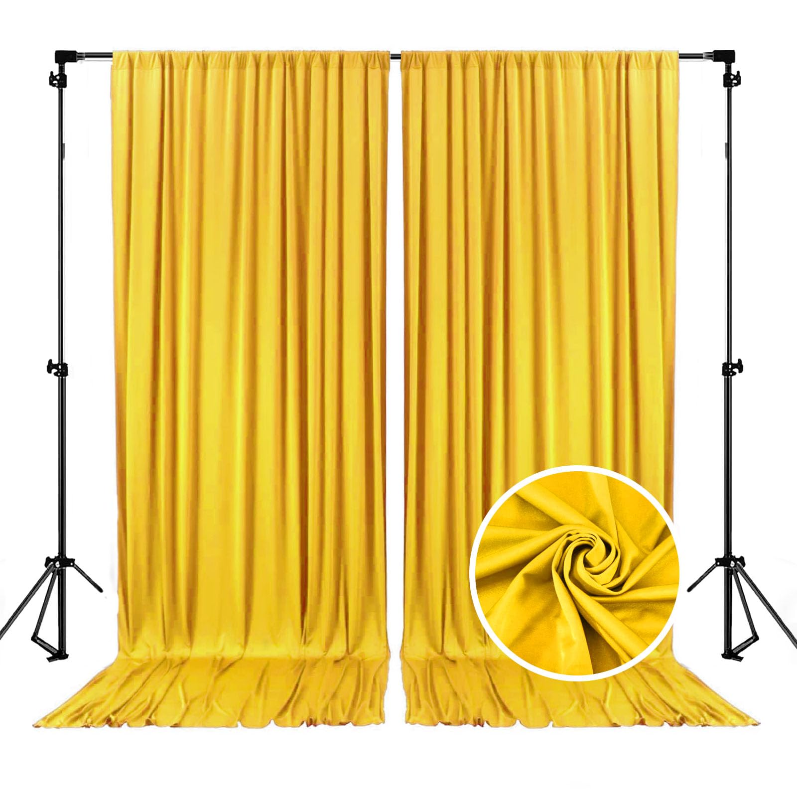 10 x 10 Feet Black A Backdrop Curtain for Partie, Background Curtains for Photoshoot, Birthday, Wedding, Halloween, Thanksgiving, Christmas, New Year Party Decorations 5Ft x 10Ft, 2 Panels