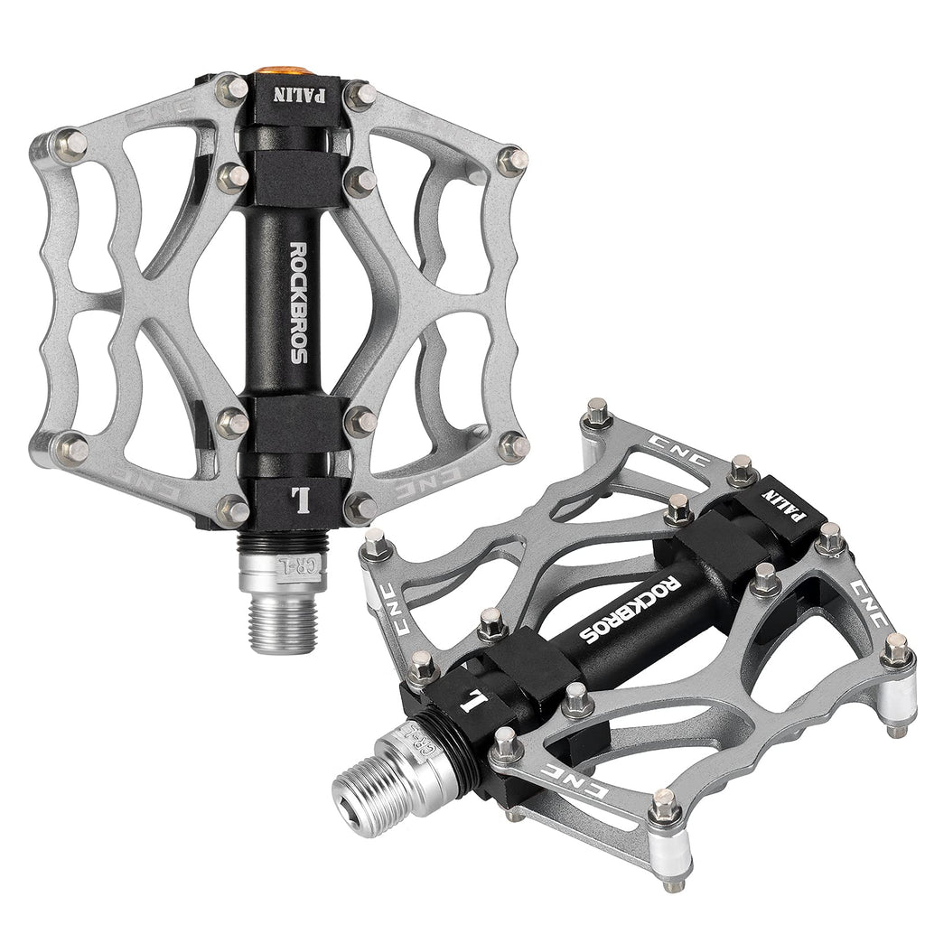 ROCKBROS Mountain Bike Pedals MTB Pedals CNC Non-Slip Lightweight Aluminum Alloy Bicycle Pedals Sealed Bearings Bicycle Platform Pedals 9/16" BMX Road Bike Pedal