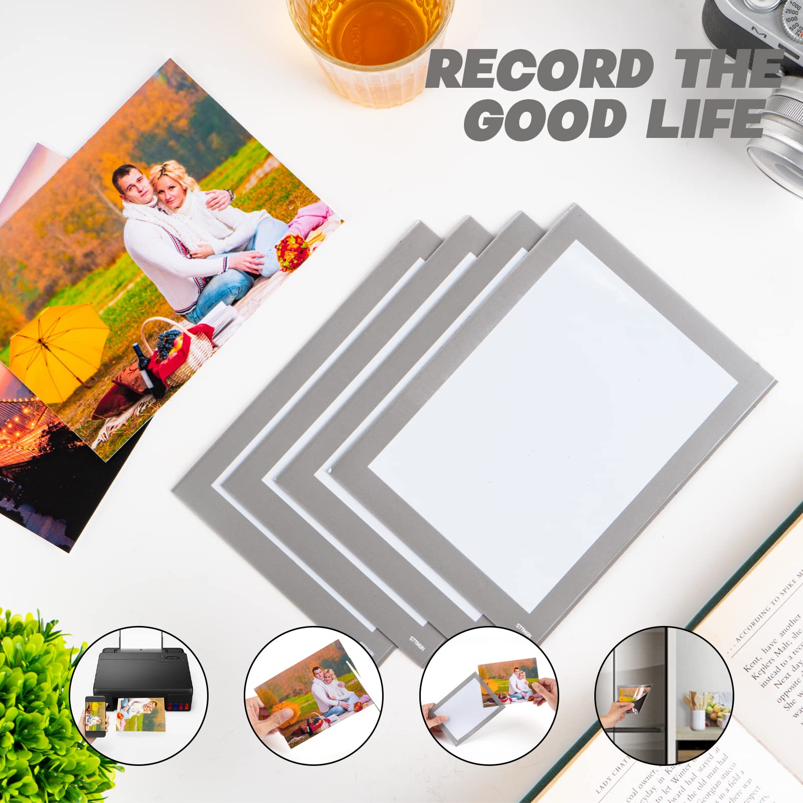 STTMGN Magnetic Picture Frames with Black Border(2.5"X3.5",12 Pack),Mini Wallet Size Magnet Photo Sleeves Pockets/Holder,Decorations for Home/Office/School/Classroom/Party