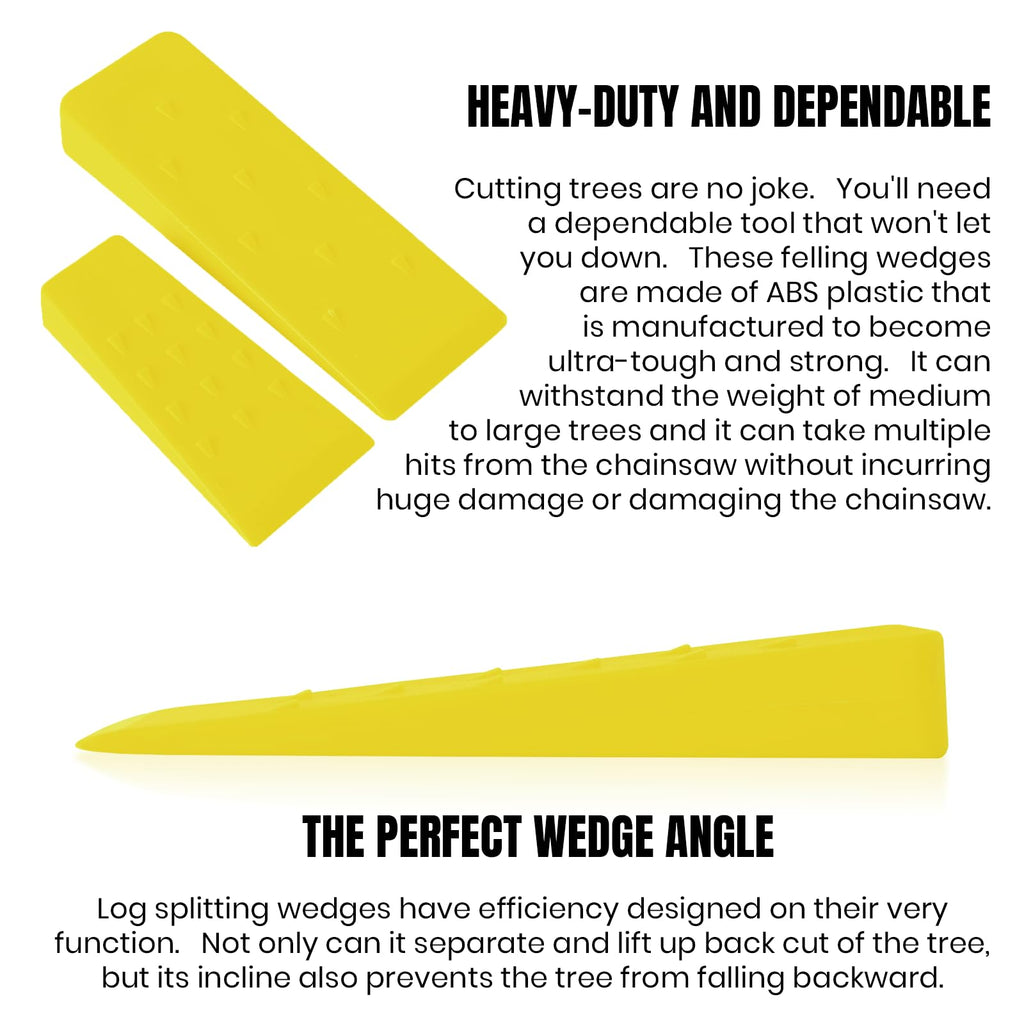 AR-PRO 6 Pack Tree Felling Wedges with Spikes for Safe Tree Cutting – 5.5” Wedges with Storage Bag; 6 Felling Dogs to Guide Trees Stabilize and Safely to Ground for Loggers and Fallers