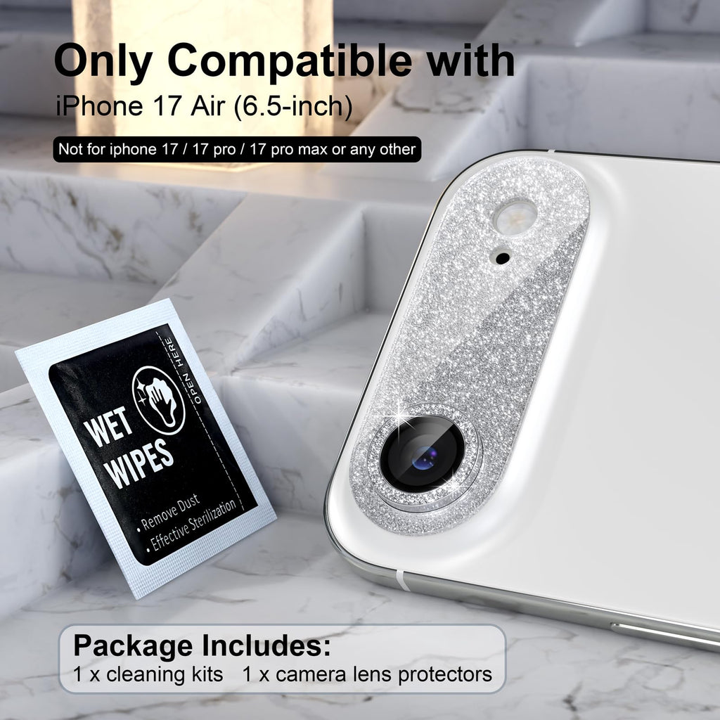 Choiche Compatible for iPhone 16 Pro/iPhone 16 Pro Max Camera Lens Protector, Bling Camera Cover with 9H Tempered Glass Lens Screen Protector Metal Ring Decoration Accessories(Black)