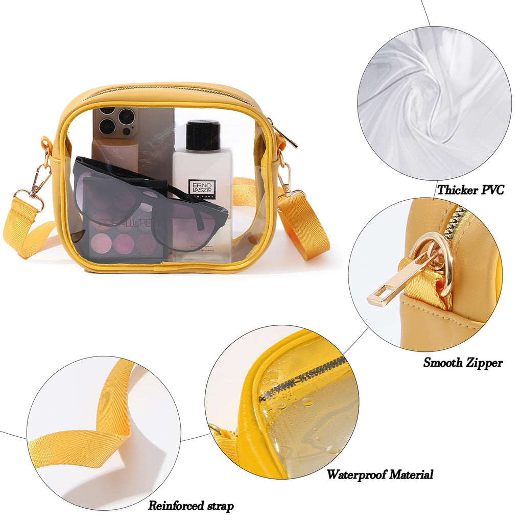 TOBVZOO Clear Bag Stadium Approved, Crossbody Transparent Bag for Concerts Sports Events, Purses for Men & Women