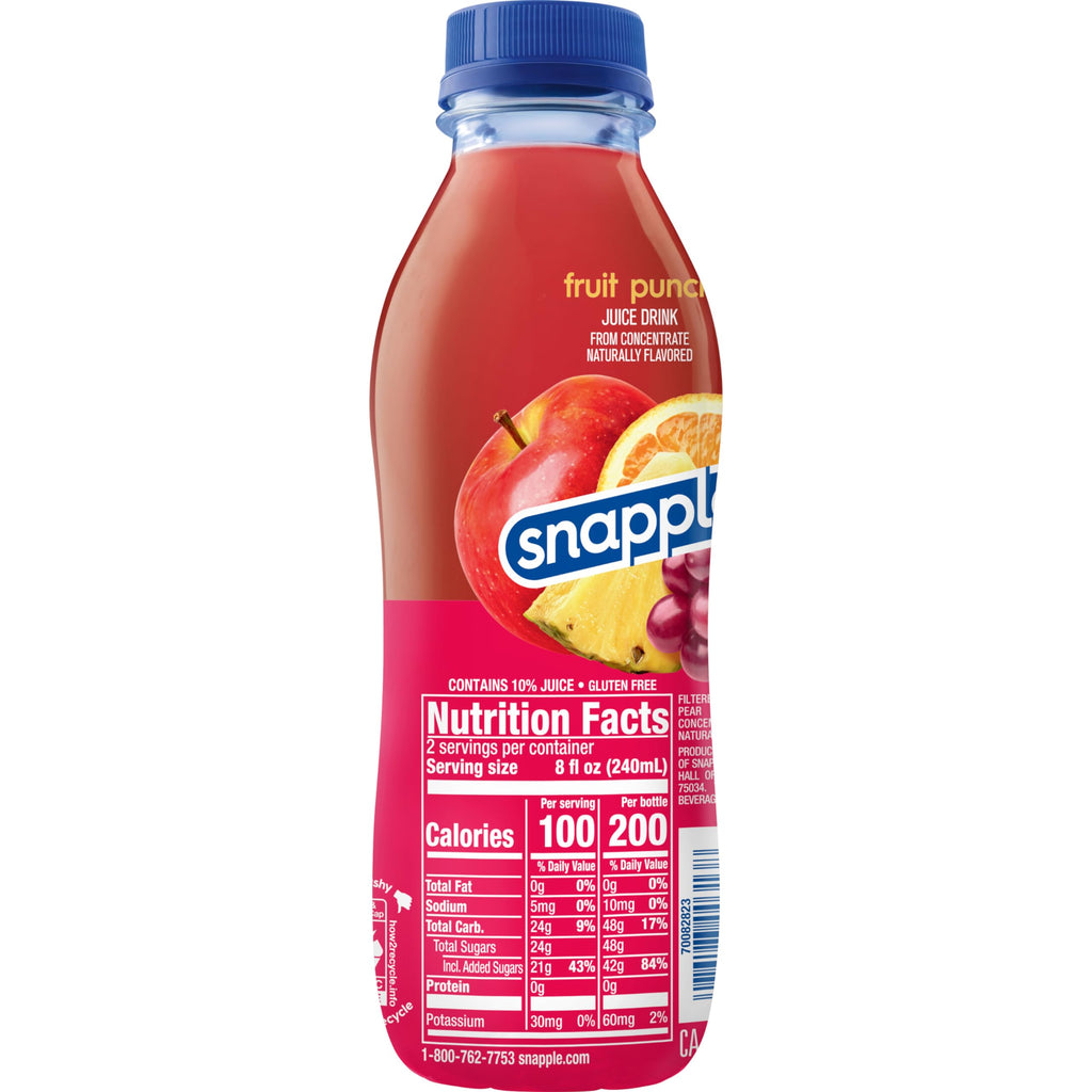 Snapple Apple Juice Drink, 16 fl oz recycled plastic bottle, 6 pack