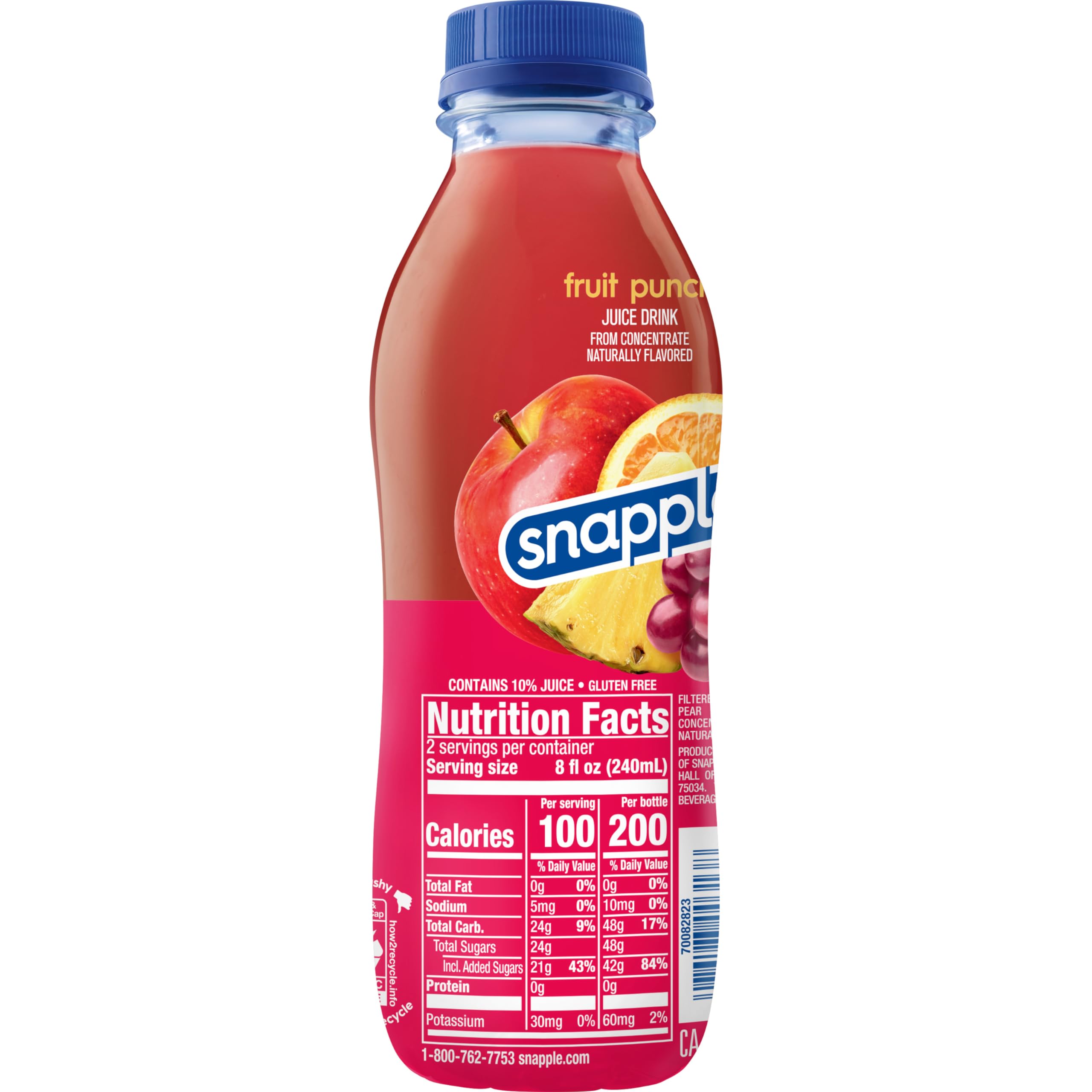 Snapple Apple Juice Drink, 16 fl oz recycled plastic bottle, 6 pack