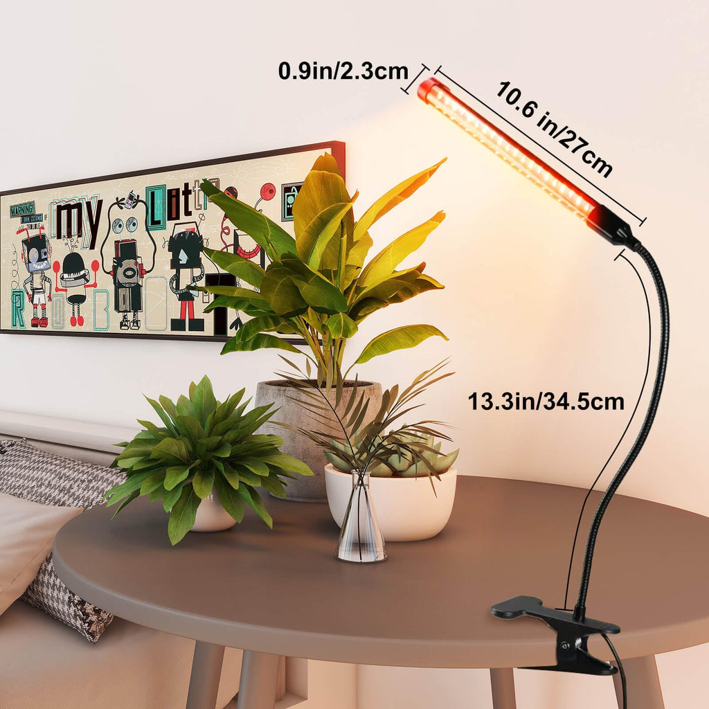 2Pack Small Clip Grow Lights for Indoor Plants, Bonsai, Mini Full Spectrum Pot Plant Grow Light, 4/8/12/16/20H Timer, 9 Watt Power Draw, NO Need Adapter