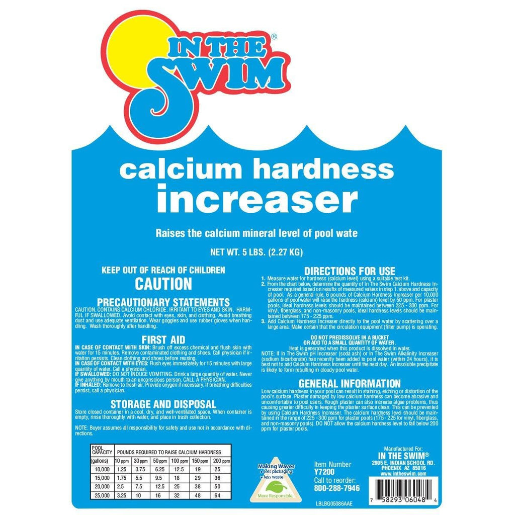 In The Swim Calcium Hardness Increaser for Swimming Pools - Fast-Acting, Scale Prevention - 94% Calcium Chloride - 25 Pounds