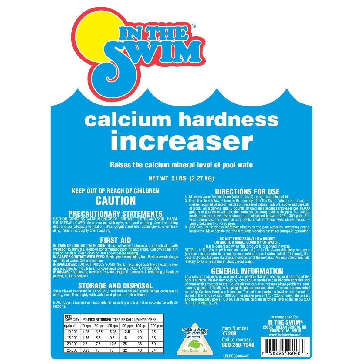 In The Swim Calcium Hardness Increaser for Swimming Pools - Fast-Acting, Scale Prevention - 94% Calcium Chloride - 25 Pounds