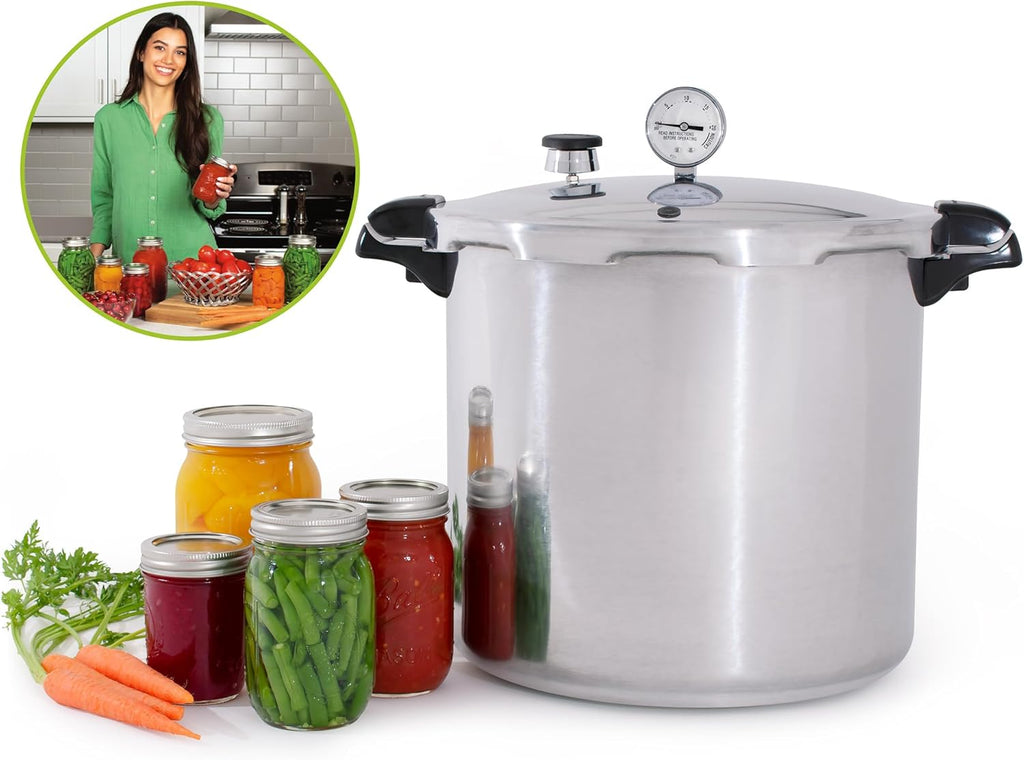 Presto 01784 23-Quart Induction Compatible Pressure Canner, Silver, Aluminum