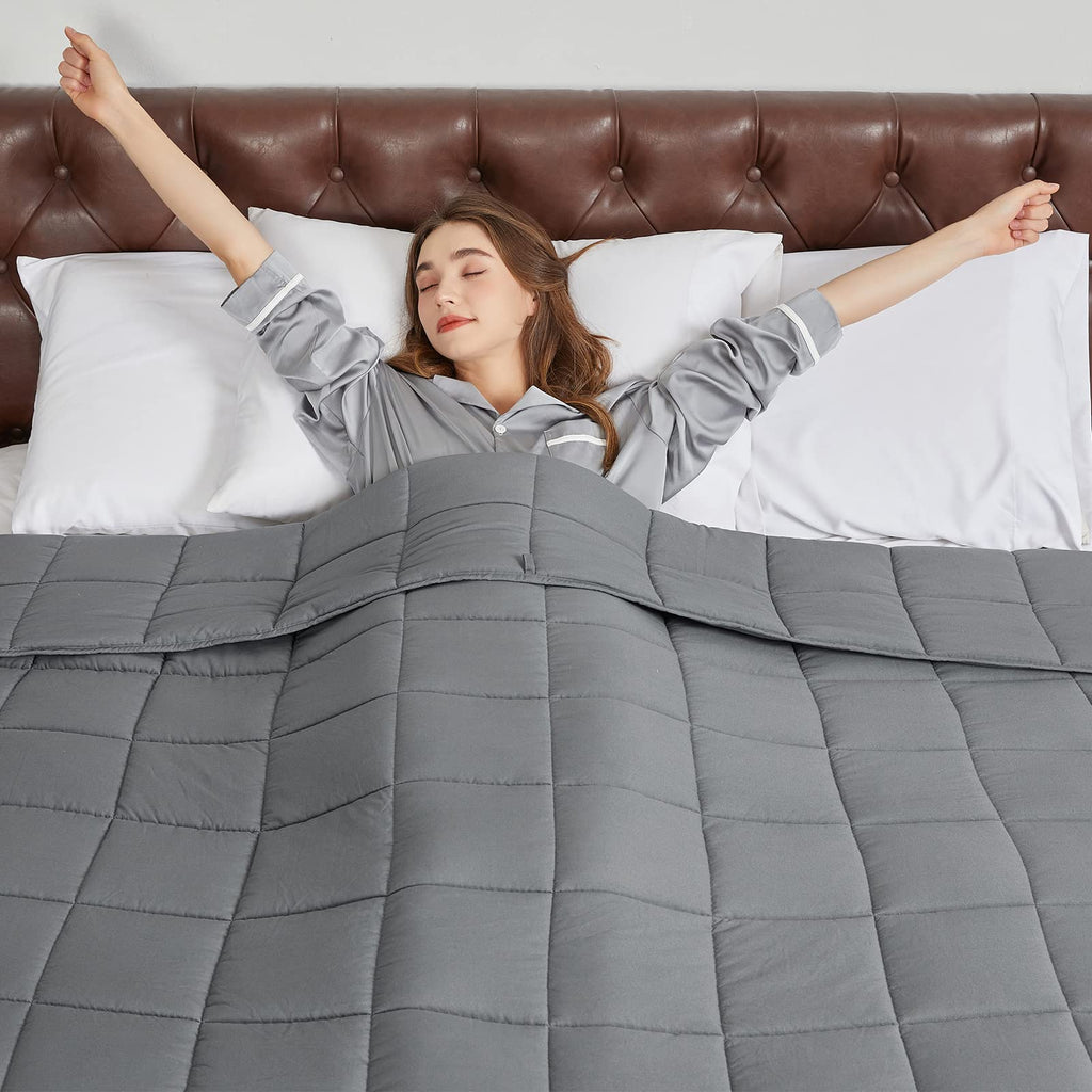 CYMULA Weighted Blanket for Adults (25lbs 80"x87" King Size Black) - Cooling Breathable Heavy Blankets for Summer Winter - Ultra Microfiber Soft Comfort Blanket with Glass Beads - Gifts for Men/Women