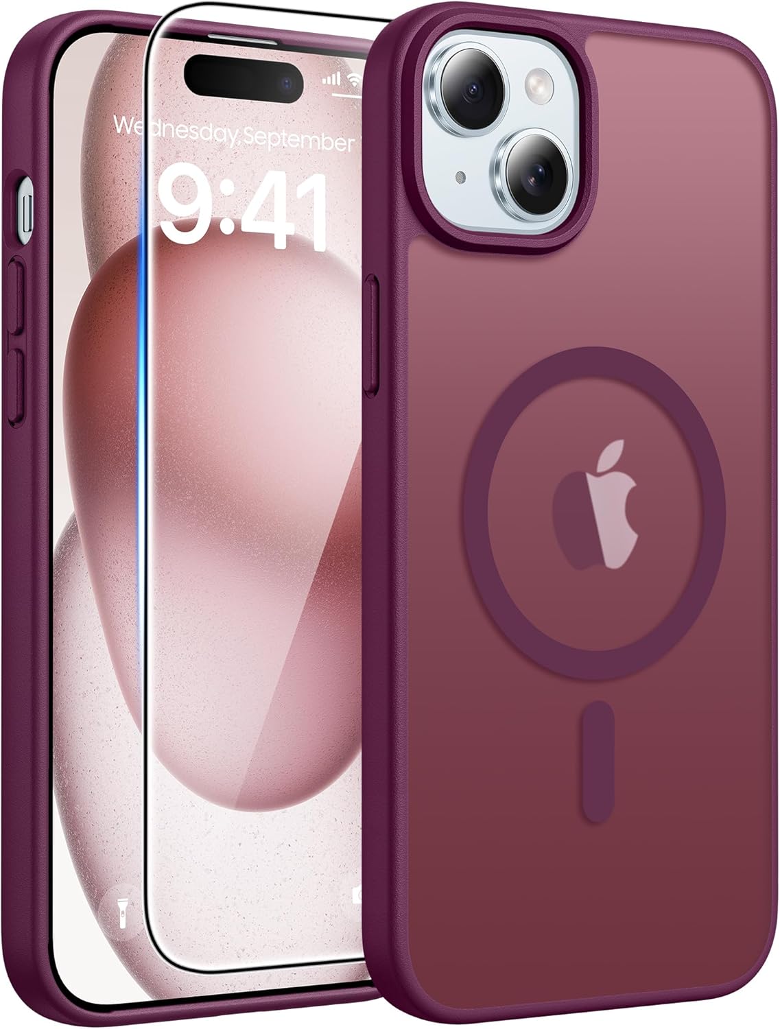 FNTCASE for iPhone 17 Case: [Compatible with Magsafe] Translucent Matte Cases with [Full Camera Protection] [Screen Protector] Military Grade Shockproof Protective Phone Cover - Light Purple