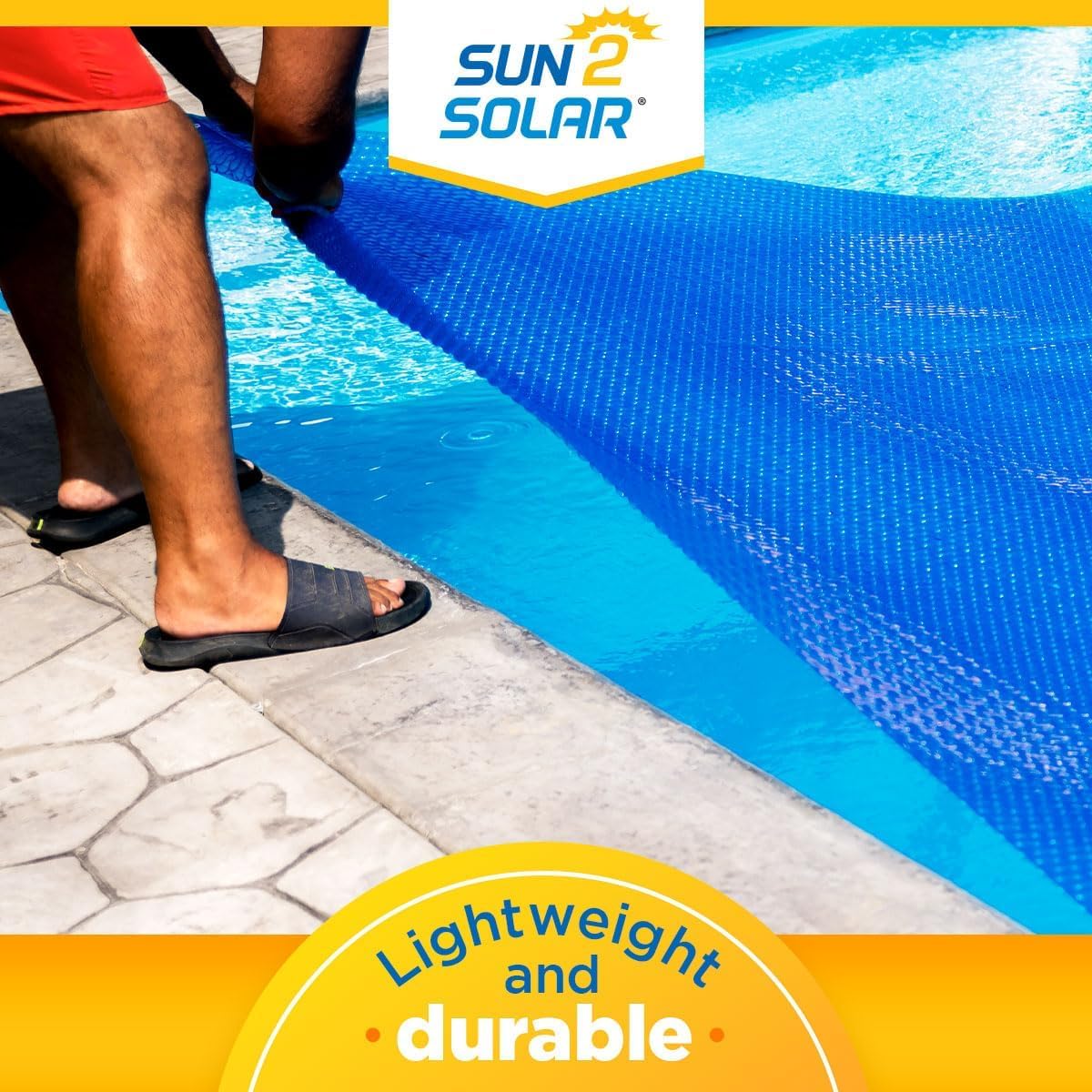 Sun2Solar Blue 10 ft x 15 ft Oval Pool Solar Cover | 8 Mil | Heat Retaining Blanket for Inground and Above Ground Swimming Pools | Harness The Sun's Energy to Heat Pool | Bubble Heating Blankets