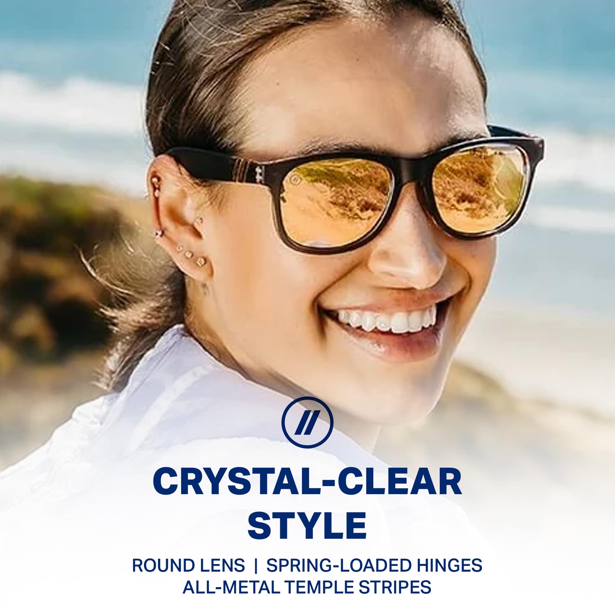 Blenders Eyewear M Class X2 – Polarized Sunglasses – Round Lens, Spring Loaded Hinge – 100% UV Protection – For Men & Women