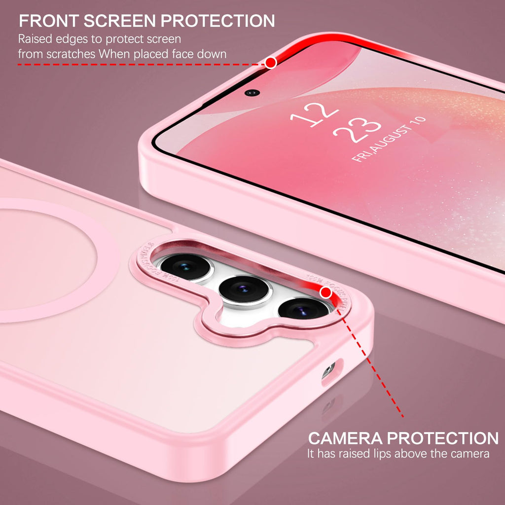 BENTOBEN Magnetic for Samsung Galaxy S24 Plus Case [Compatible with Magsafe] Translucent Matte Slim Thin Shockproof Anti-Yellow Women Men Protective Phone Cases Cover for Samsung S24 Plus 6.7", Black