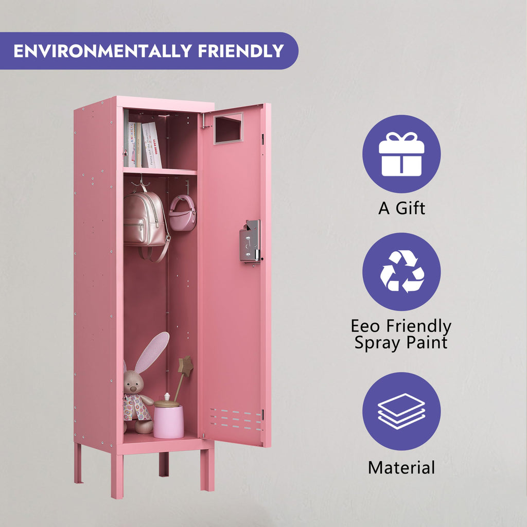 Lockers,Metal Locker, (Beige, 1 Door - (66.15" H x 11.8" W x 11.8" D))
