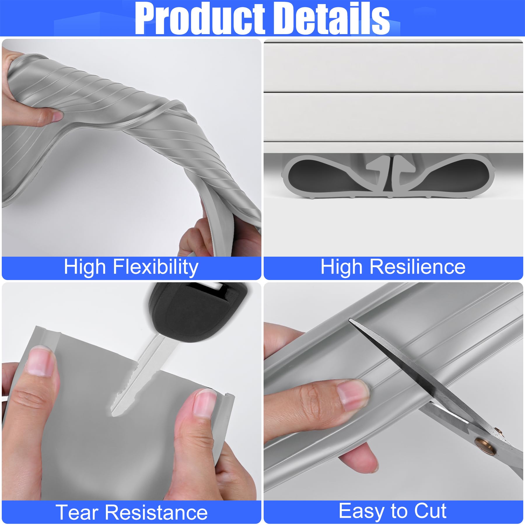 ToLanbbt 8.2FT Garage Door Seals Bottom Rubber 0.19" P Bulb Bottom Weather Seal, Weatherproof Replacement Weather Stripping Compatible with Overhead Door (8.2 FT, Gray)