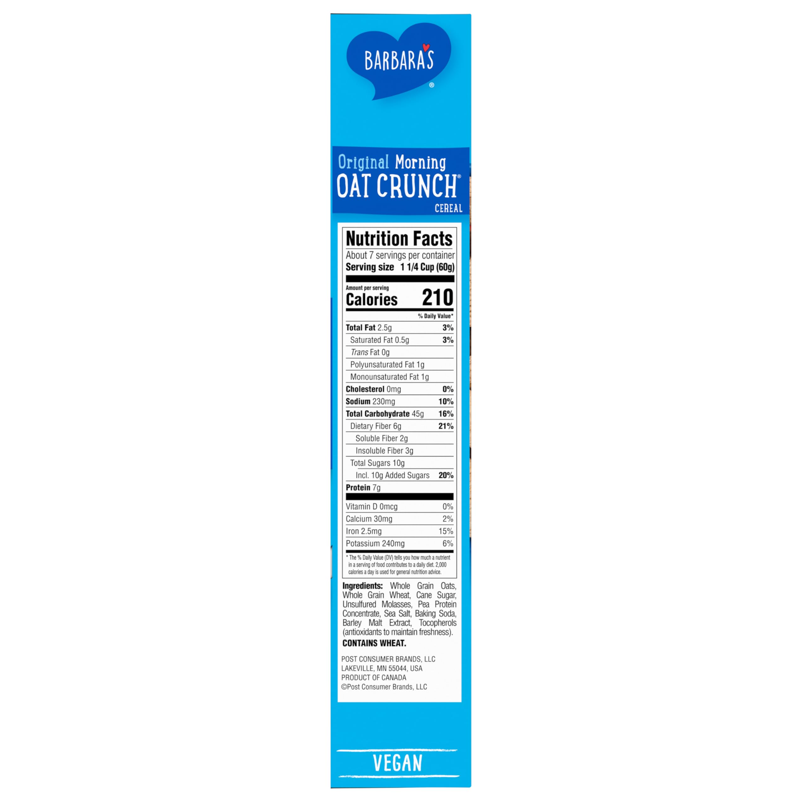 Barbara's Bakery, Non-Gmo Cereal, Morning Oat Crunch, 14 Oz (Packaging May Vary)