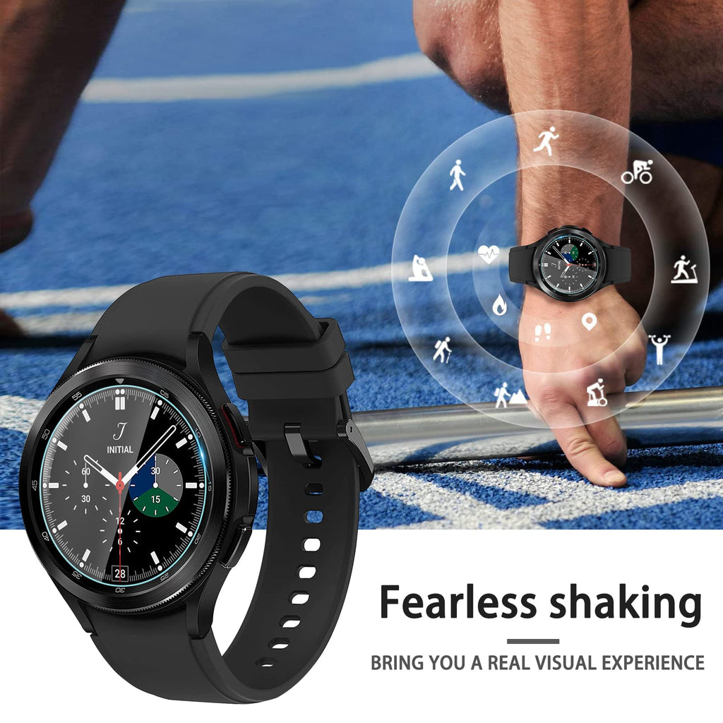 Suoman 4-Pack for Samsung Galaxy Watch 4 Classic 46mm Tempered Glass Screen Protector for Galaxy Watch 4 Classic 46mm Smartwatch [2.5D 9H Hardness] [Anti-Scratch]