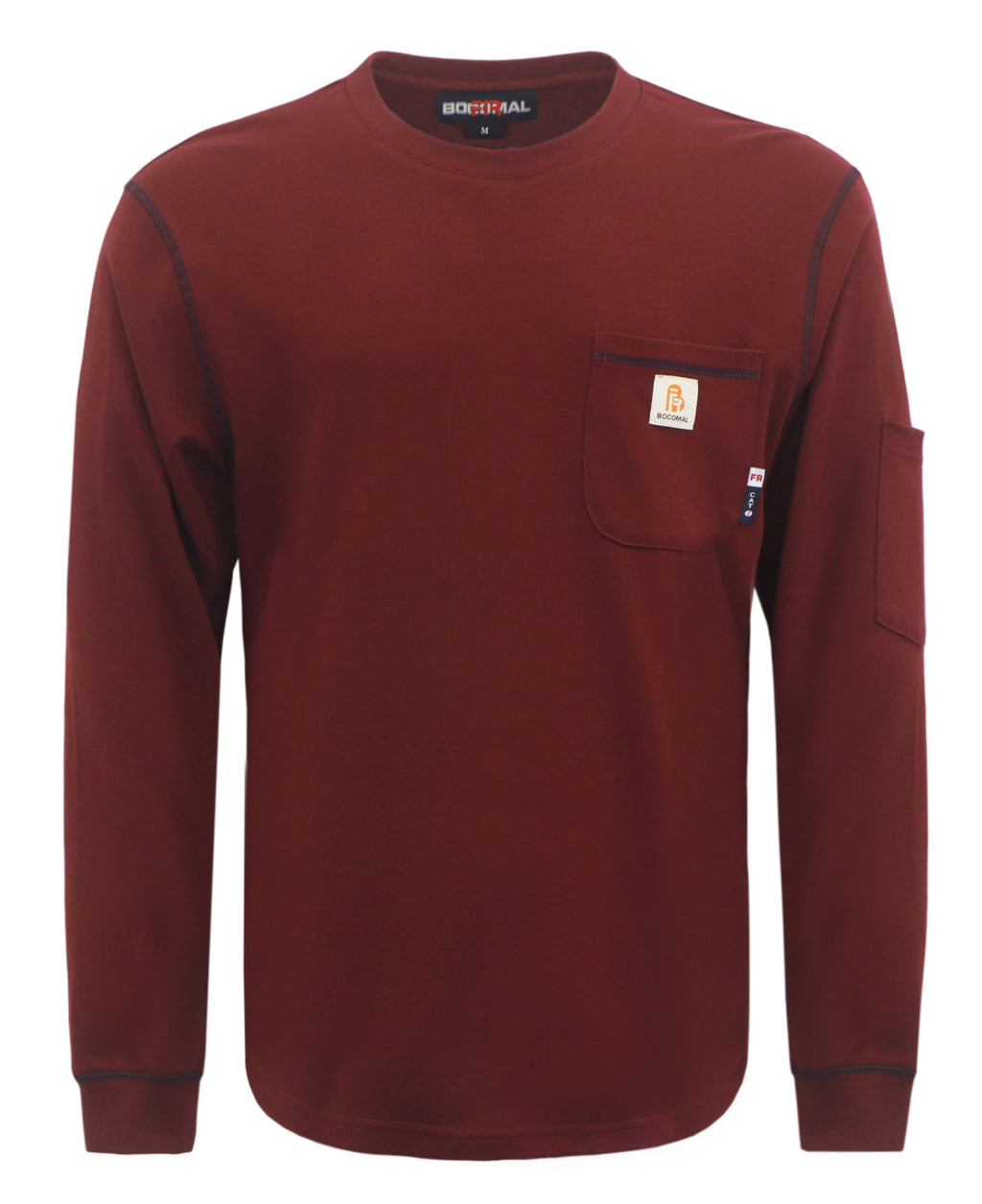 BOCOMAL FR Shirts for Men Lightweight Crew Long Sleeve Flame Resistant/Fire Retardant Shirt…
