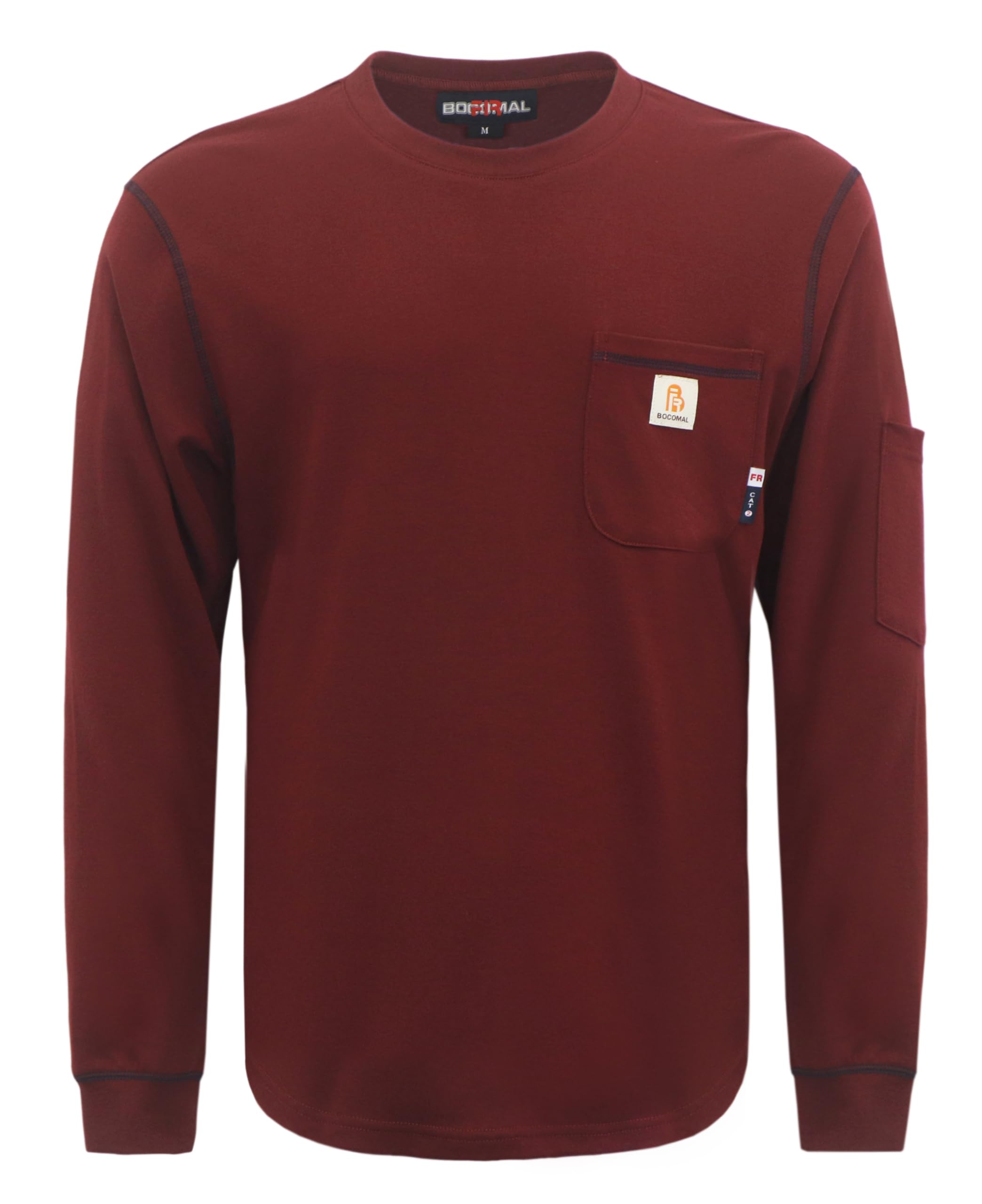 BOCOMAL FR Shirts for Men Lightweight Crew Long Sleeve Flame Resistant/Fire Retardant Shirt…