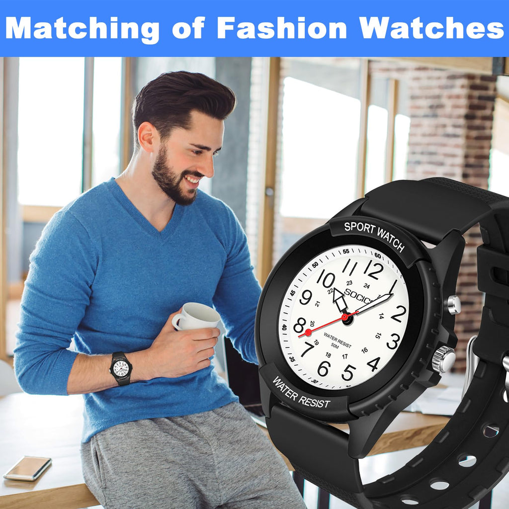 PROKING Waterproof Nurse Watch for Medical Professionals Students Women Men, Night Light, 12/24 Hour Military Time Easy to Read Dial, Second Hand Watch for Nursing Day Gifts