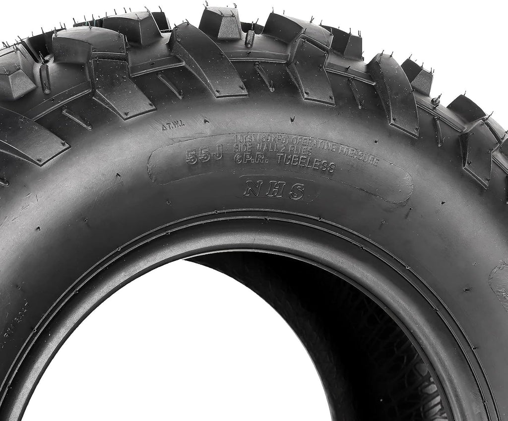 Weize ATV UTV all-terrain Tires 25x8-12 Front & 25x10-12 Rear, 6 PR, Set of 4